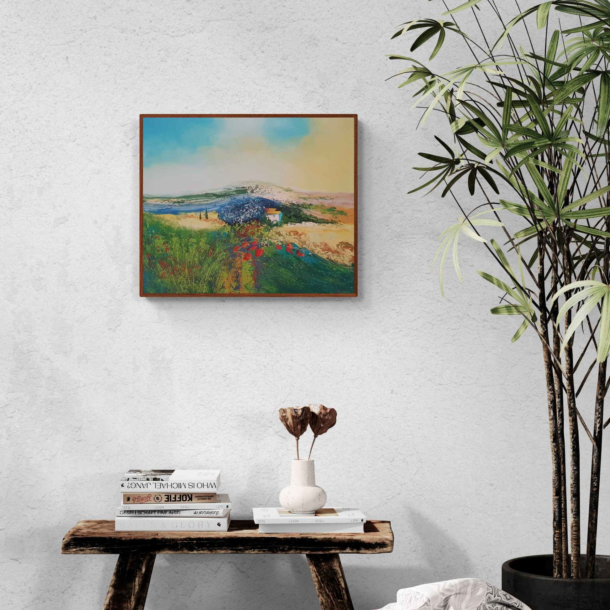 Cuadro Oleo Lienzo Paisaje Monte Abstracto 60x50 cm