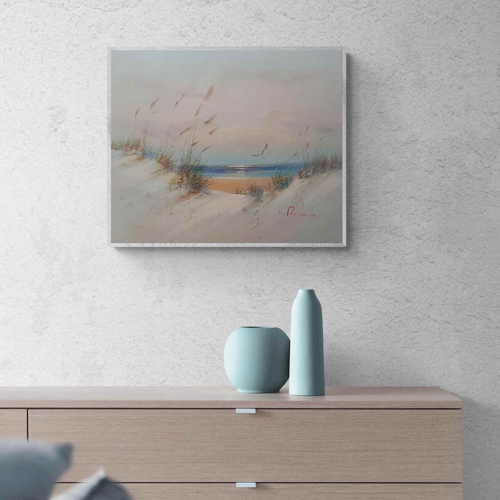 Cuadro Oleo Lienzo Pintura Las Dunas 60x50 cm