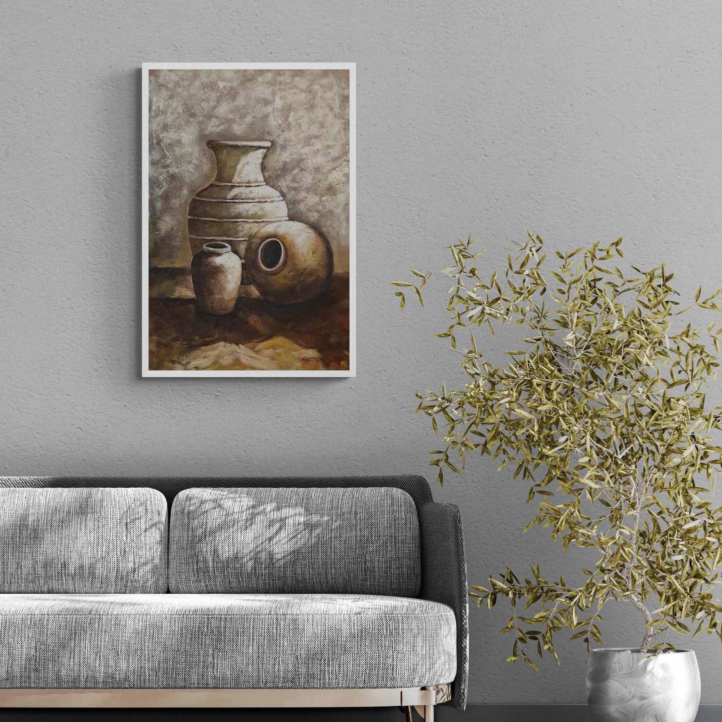 Pintura Bodegon Anforas 60x90 cm