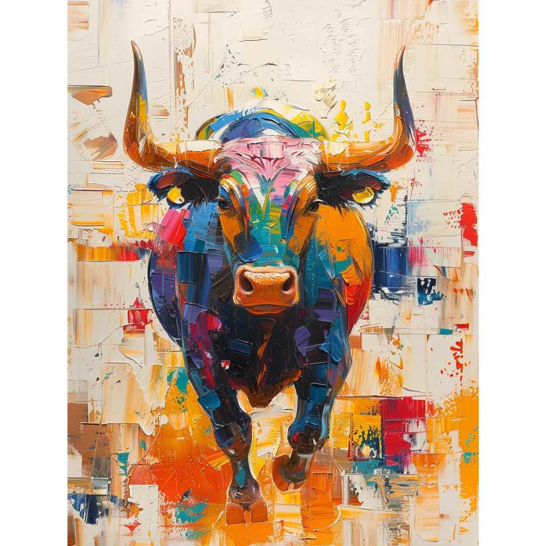 Cuadro el Toro Bravo en Color 100x80 cm
