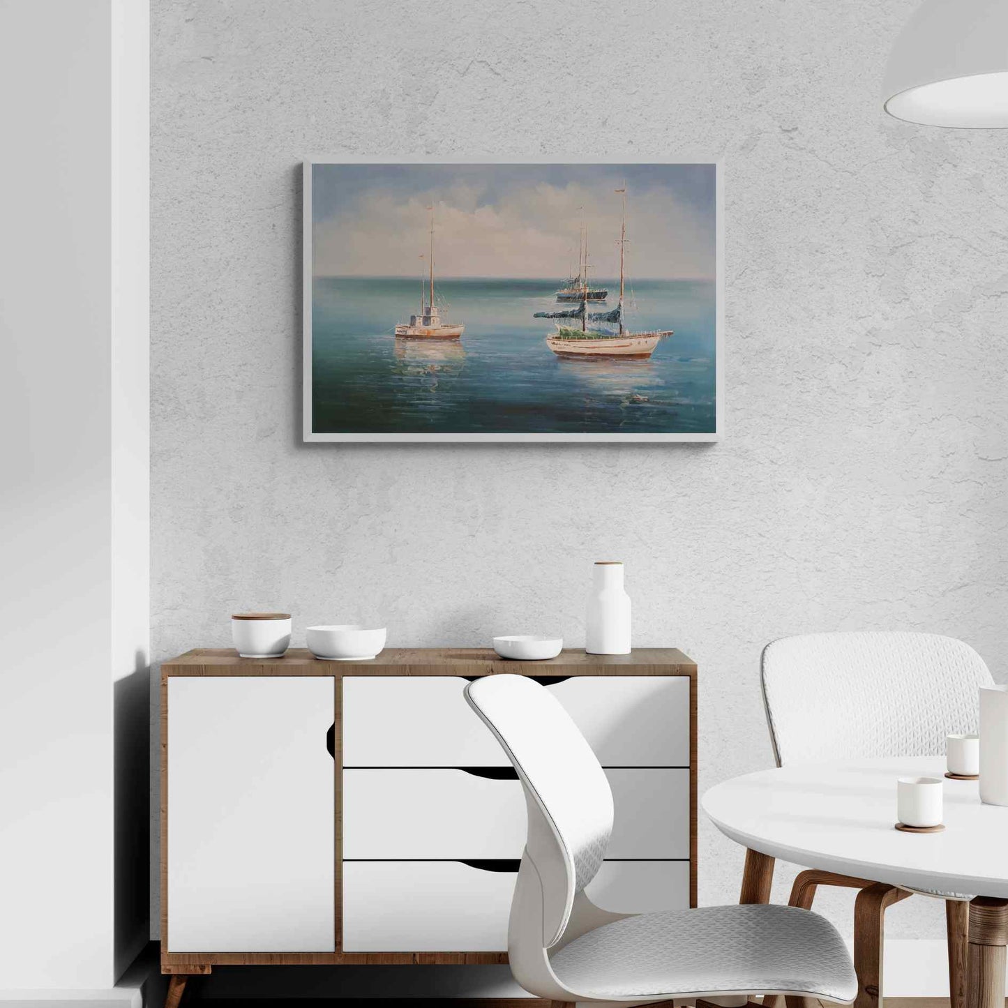 Cuadro Barco Pesquero en la Faena  90x60 cm