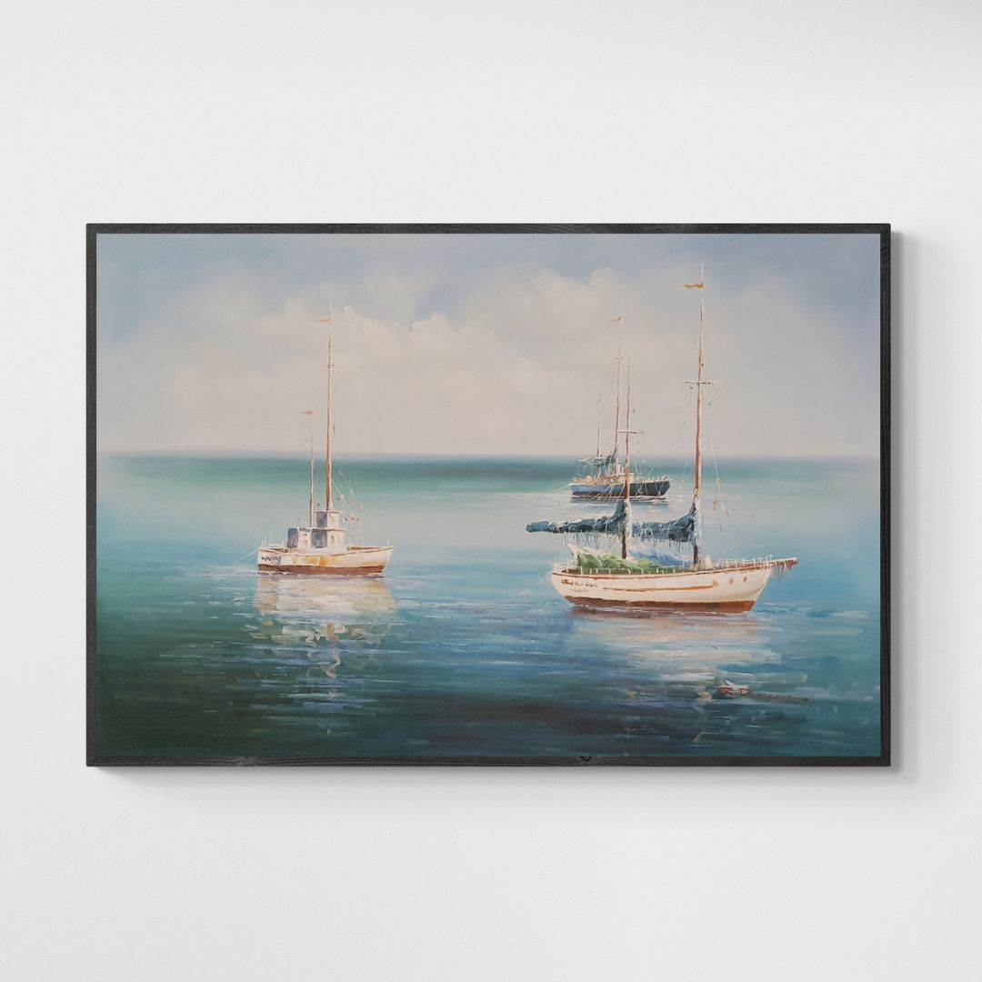 Cuadro Barco Pesquero en la Faena  90x60 cm