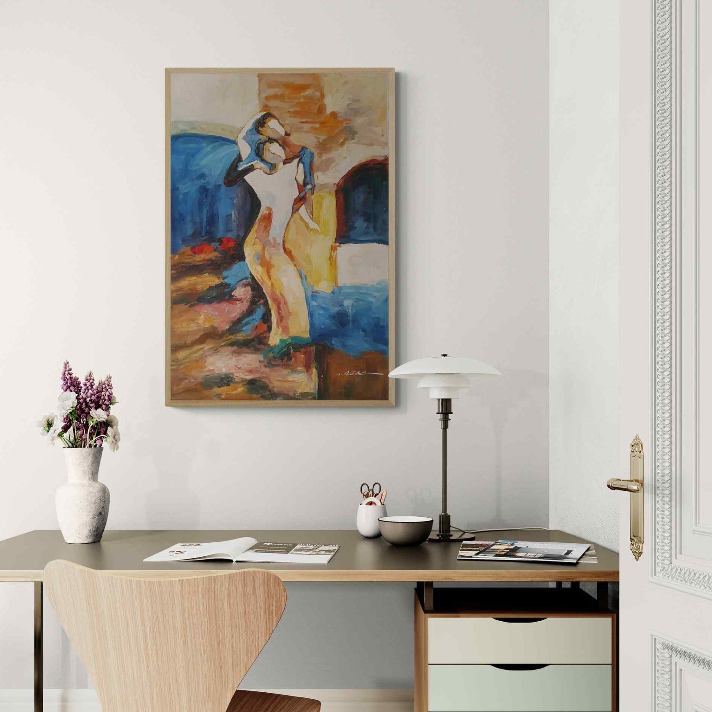 Cuadro Oleo Lienzo Arte Figuras Hessam Abrishami 90X60 cm