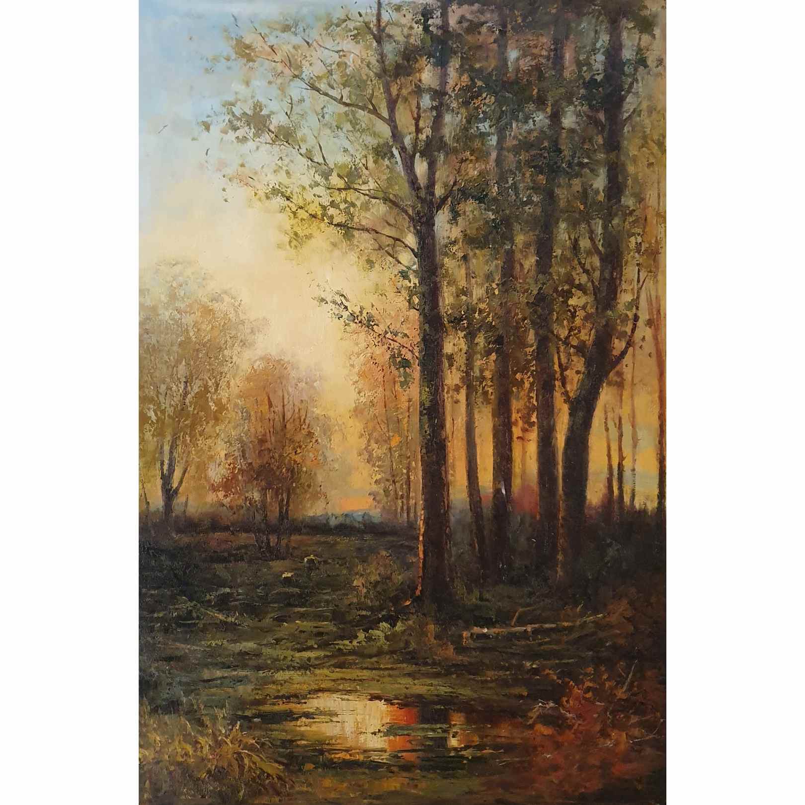Cuadro al óleo bosque