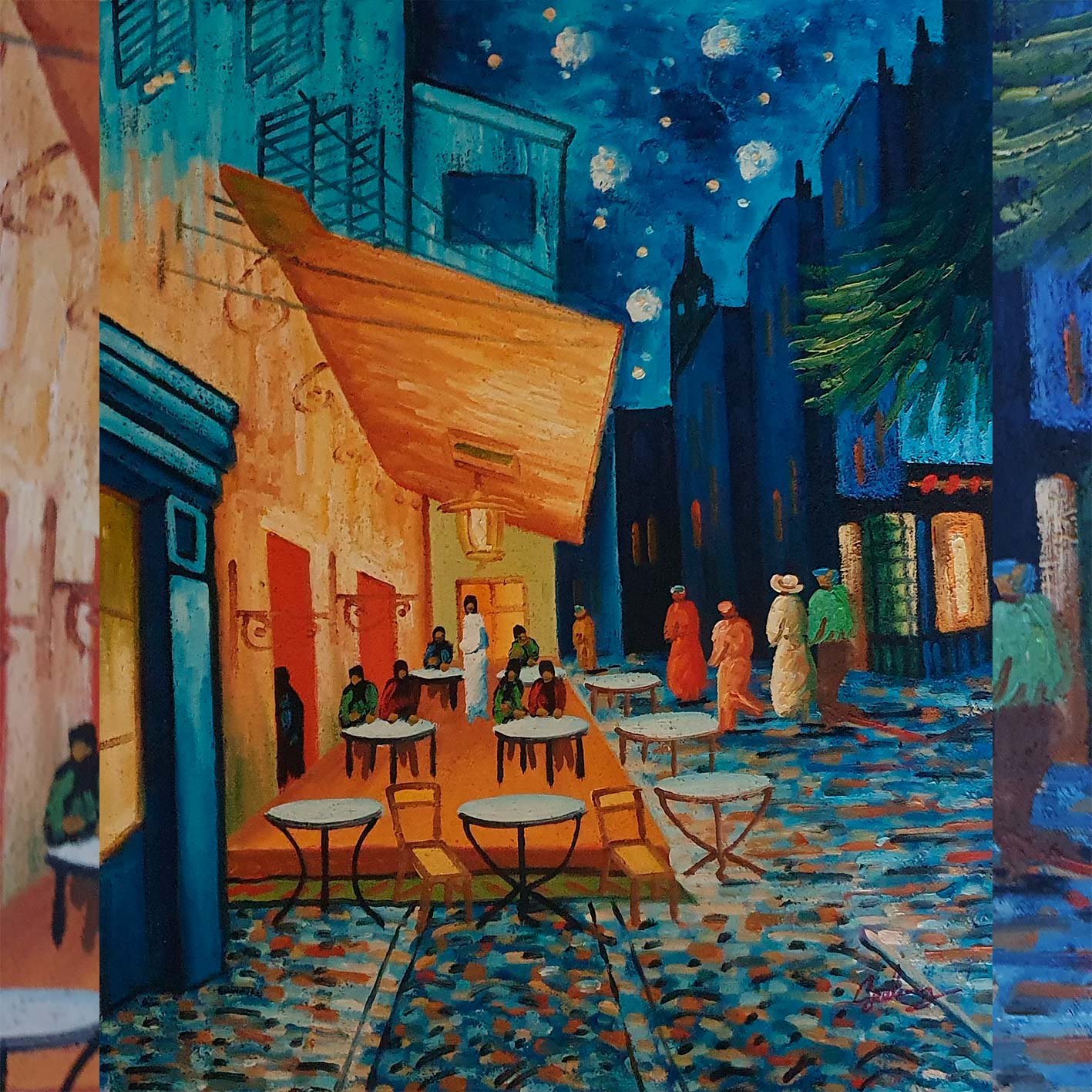 Cuadro Van Gogh Terraza de Cafe por la Noche 50x60 cm