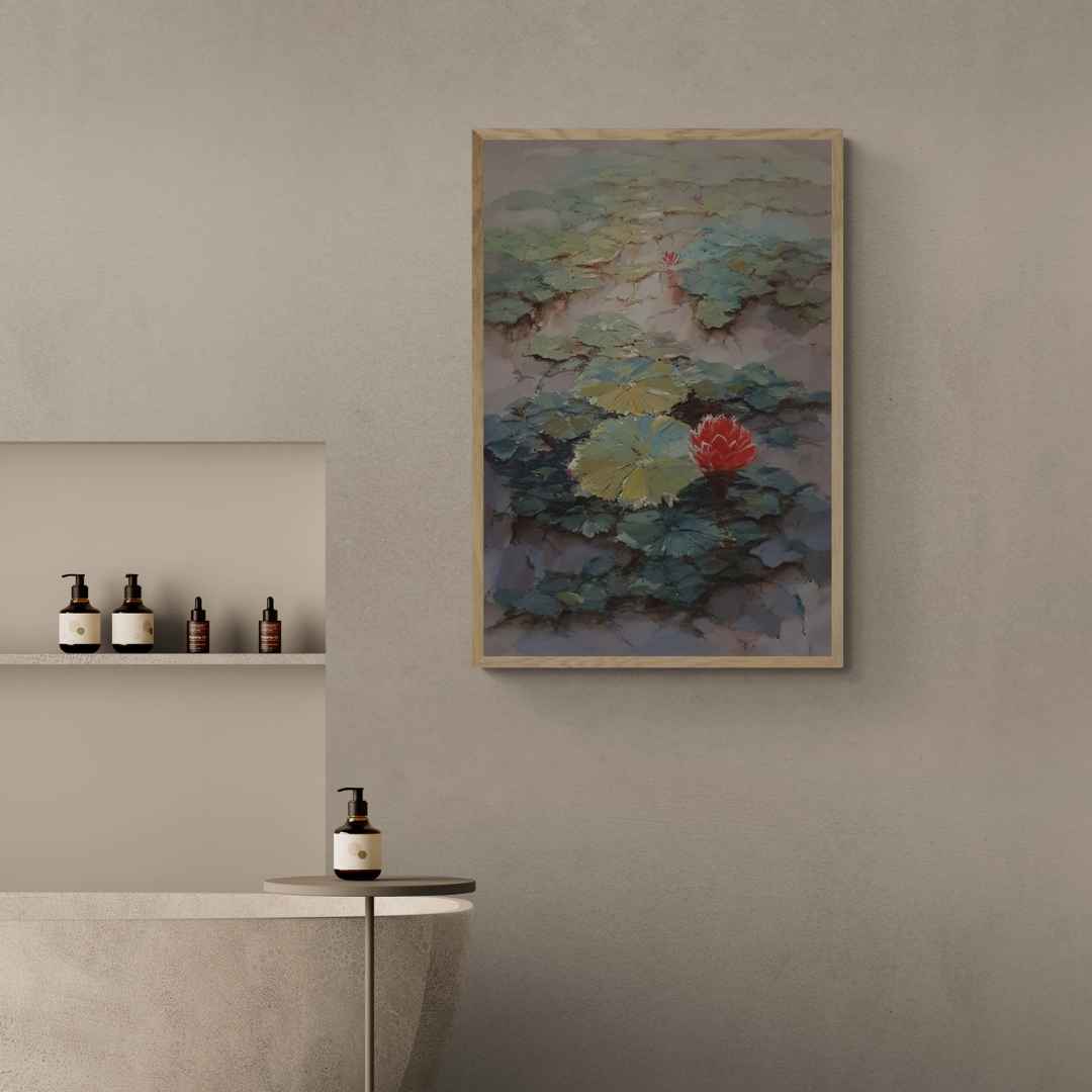 Cuadro al óleo relajante ideal para negocios como spa, centros de meditación y yoga
