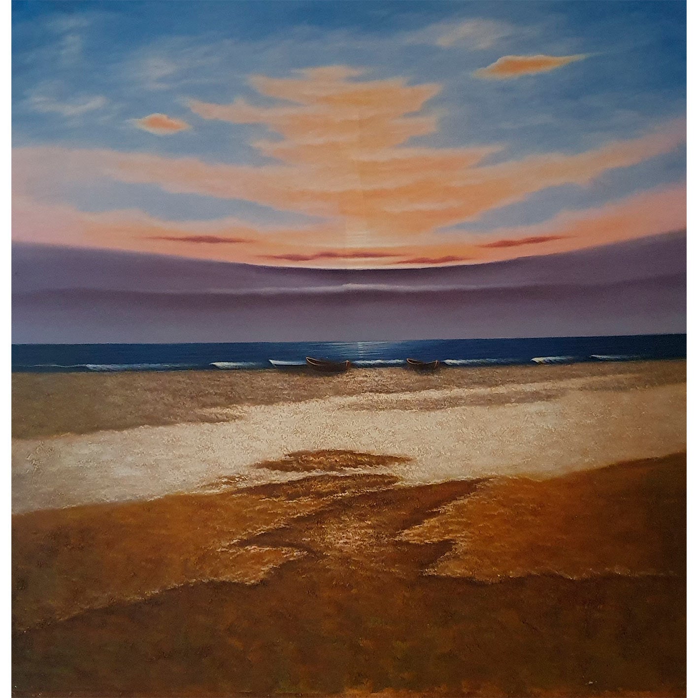 Cuadro Diptico Marinas Tierra 80x80 cm [2 piezas] Texturas