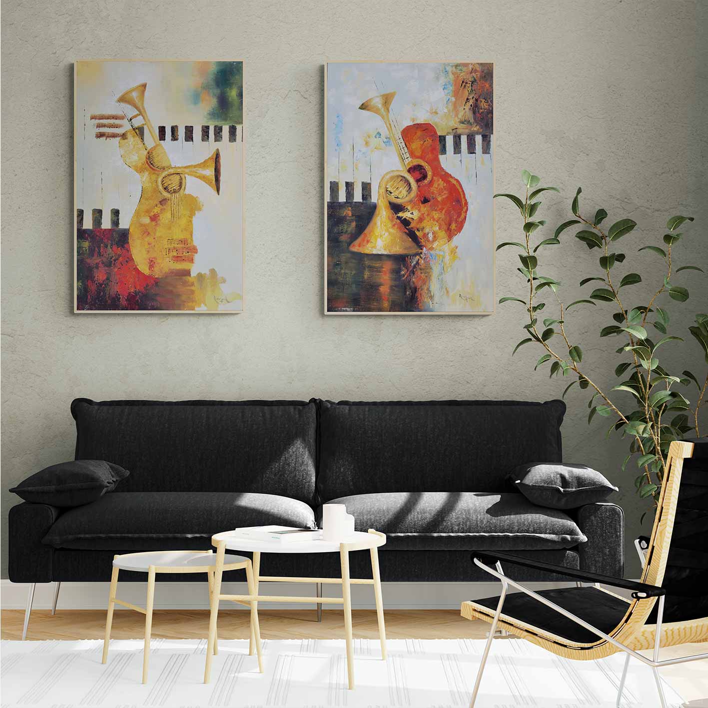 Cuadro Díptico Música Modern 60x90 cm [2 piezas]