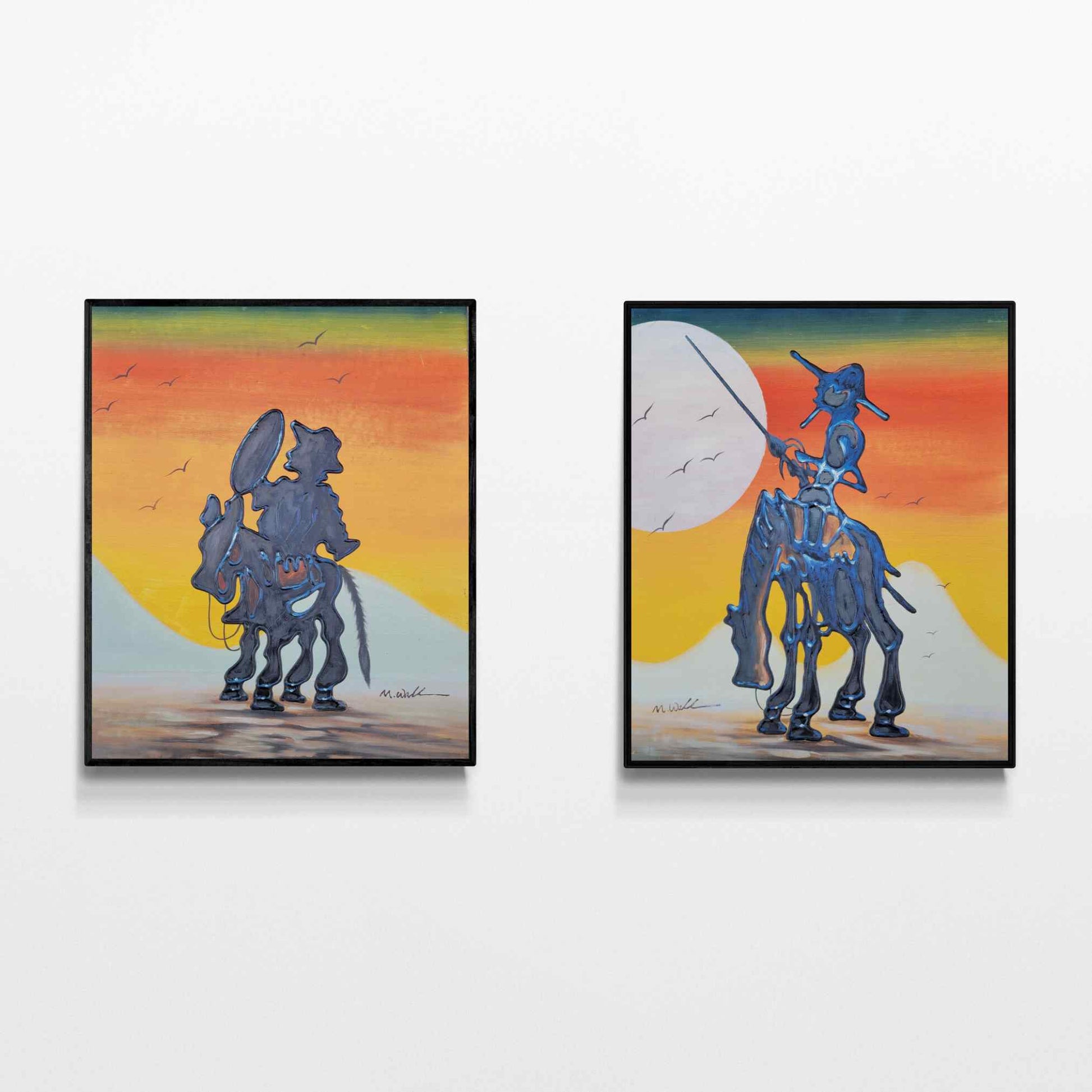 Cuadro El Quijote y Sancho 50X60 cm [2 piezas]
