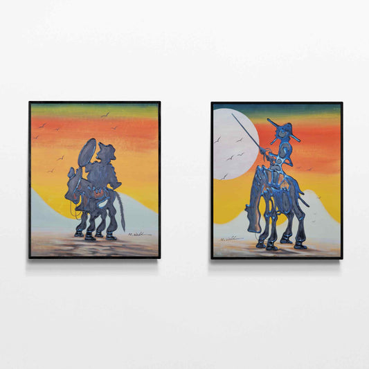 Cuadro El Quijote y Sancho 50X60 cm [2 piezas]