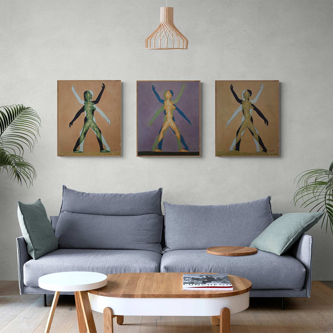 Cuadro Inspirado Jonathan Borofsky  50x60 cm [3 piezas]