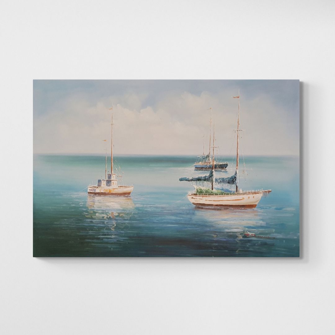 Cuadro Barco Pesquero en la Faena  90x60 cm