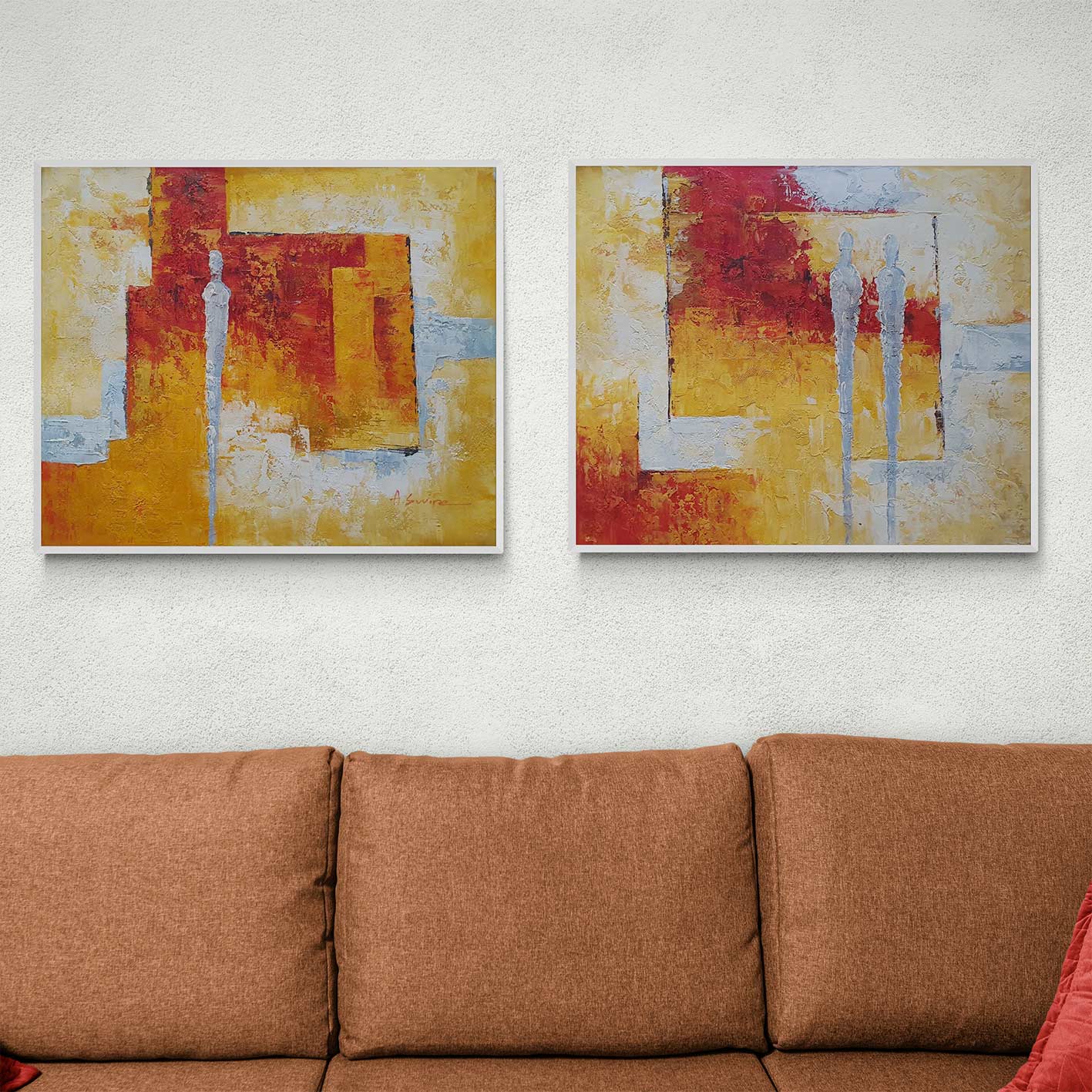 Cuadro Diptico Abstracto Cune 60x50 cm [2 piezas]