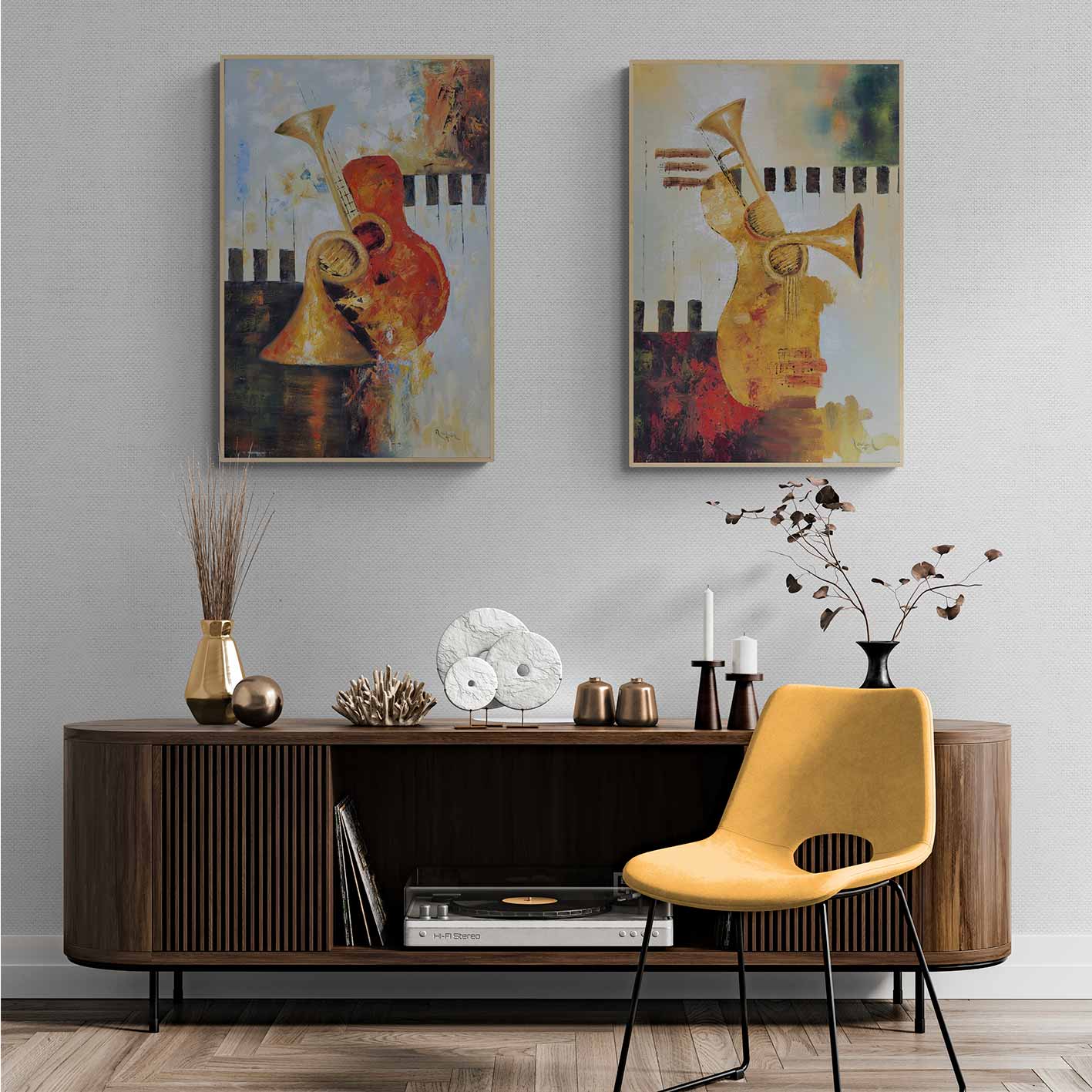 Cuadro Diptico Musica Modern 60x90 cm [2 piezas]