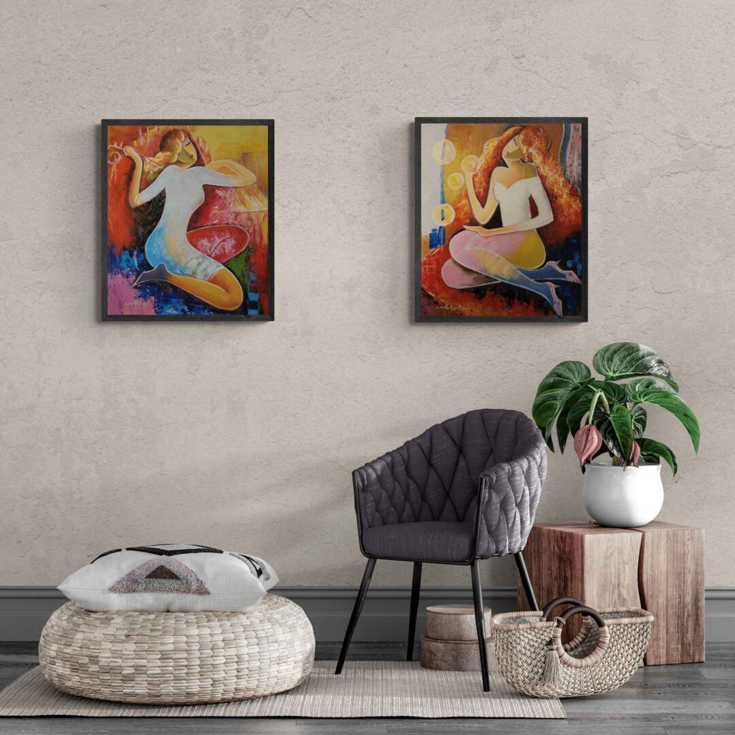 Cuadro Diptico Por Amor Al Arte 50x60 cm [2 piezas]
