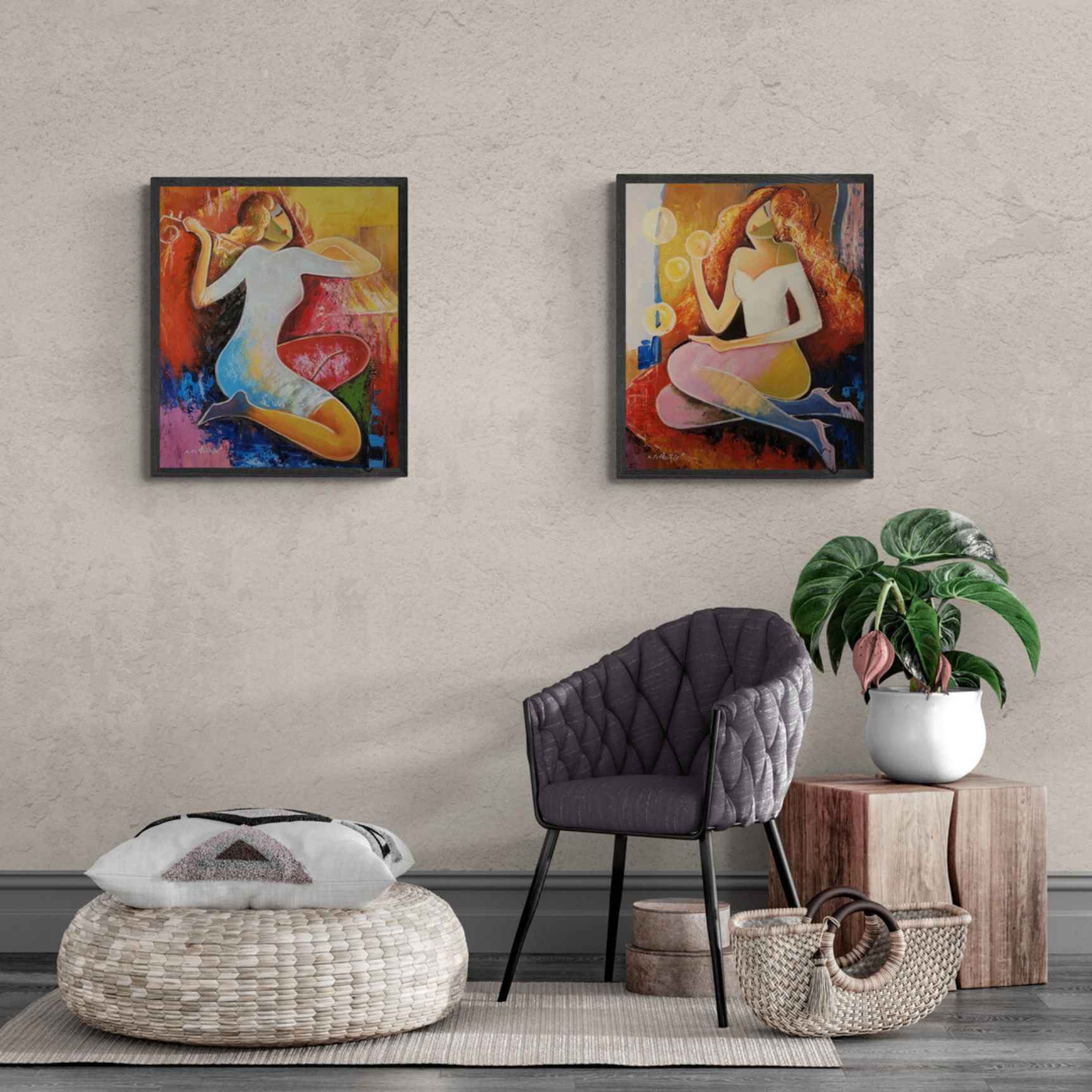 Cuadro Diptico Por Amor Al Arte 50x60 cm [2 piezas]