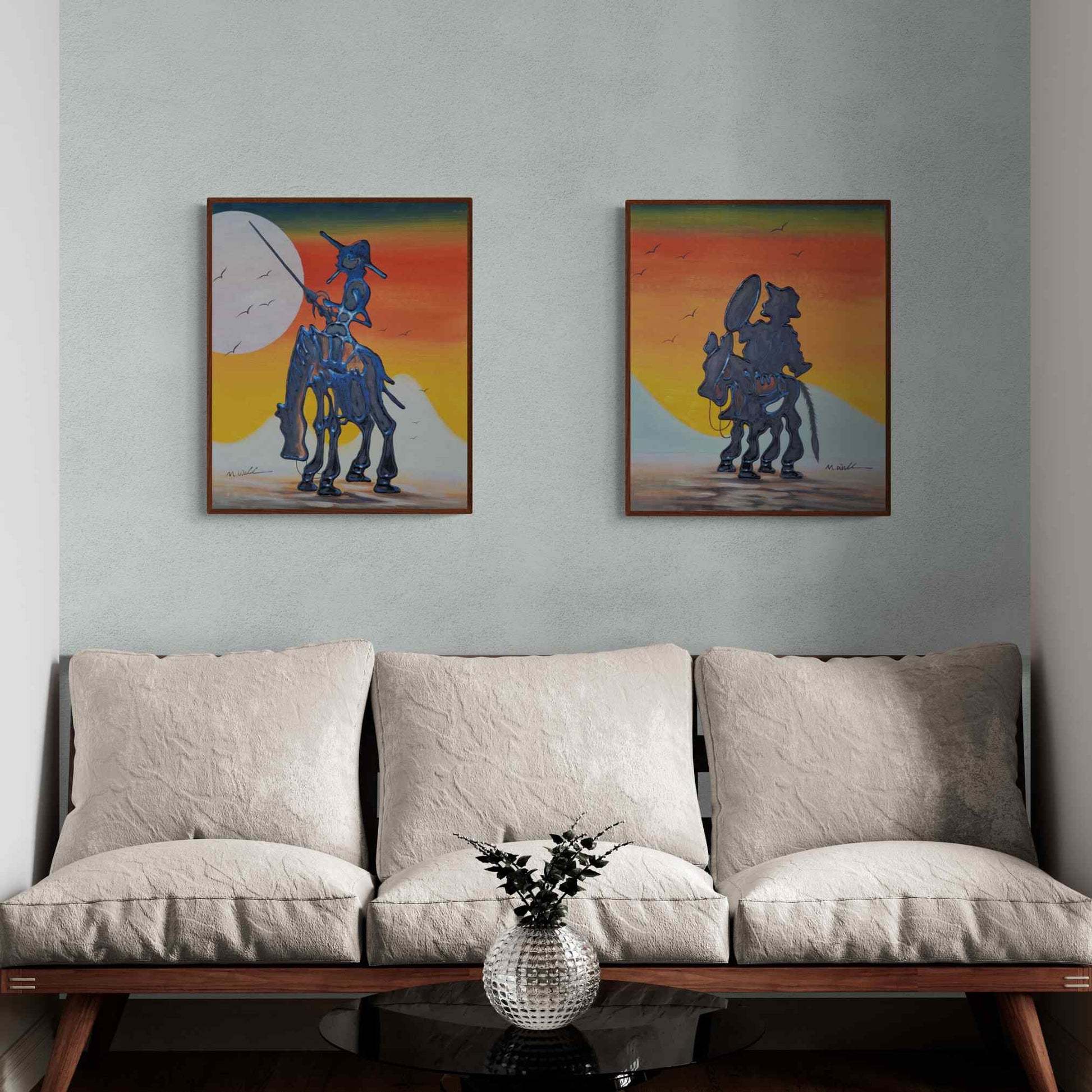 Cuadro El Quijote y Sancho 50X60 cm [2 piezas]