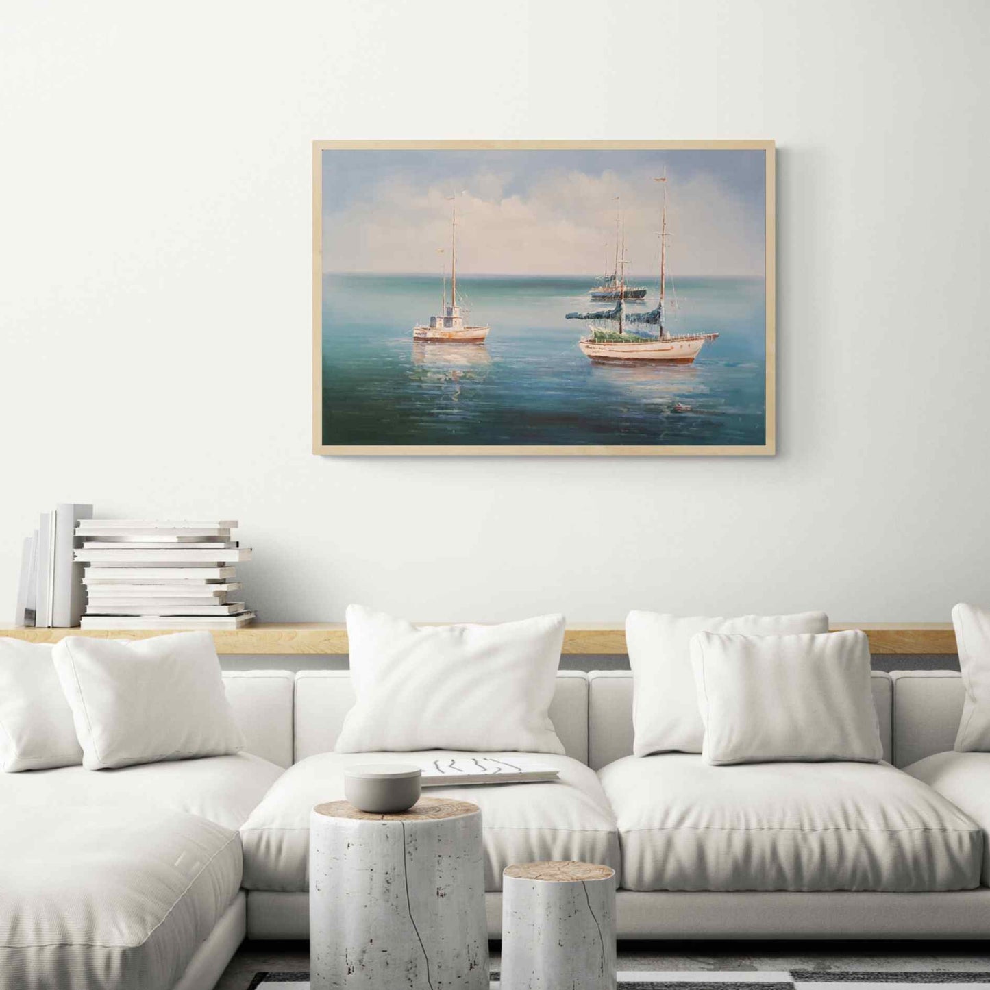 Cuadro Barco Pesquero en la Faena  90x60 cm