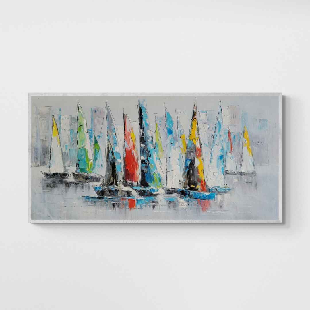Pintura Barcos Colores Vela 120x60 cm