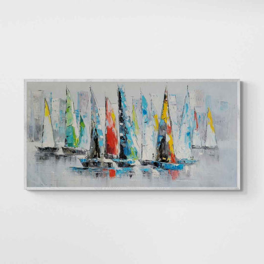 Pintura Barcos Colores Vela 120x60 cm