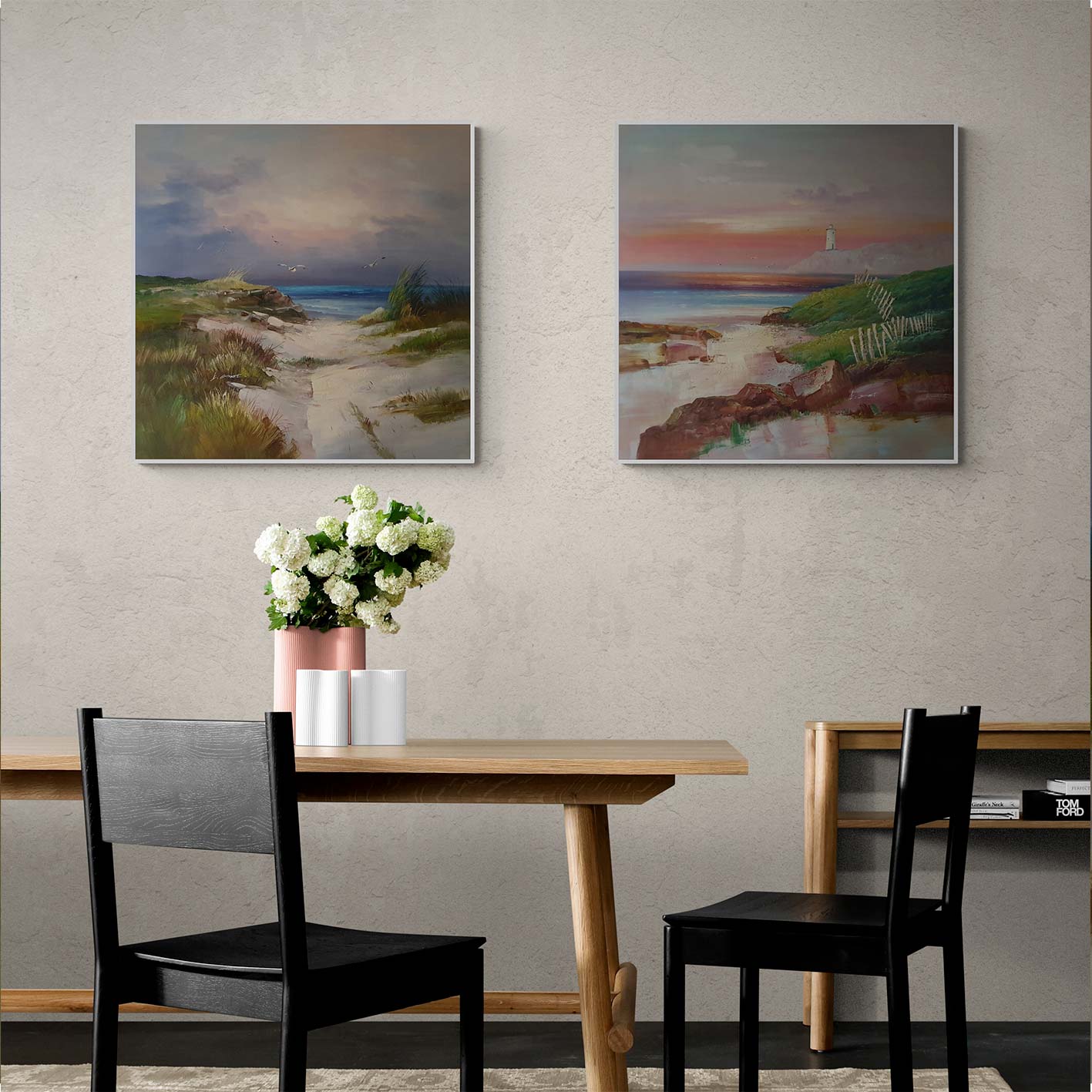 Cuadro Diptico Marinas y Dunas 80x80 cm [2 piezas]