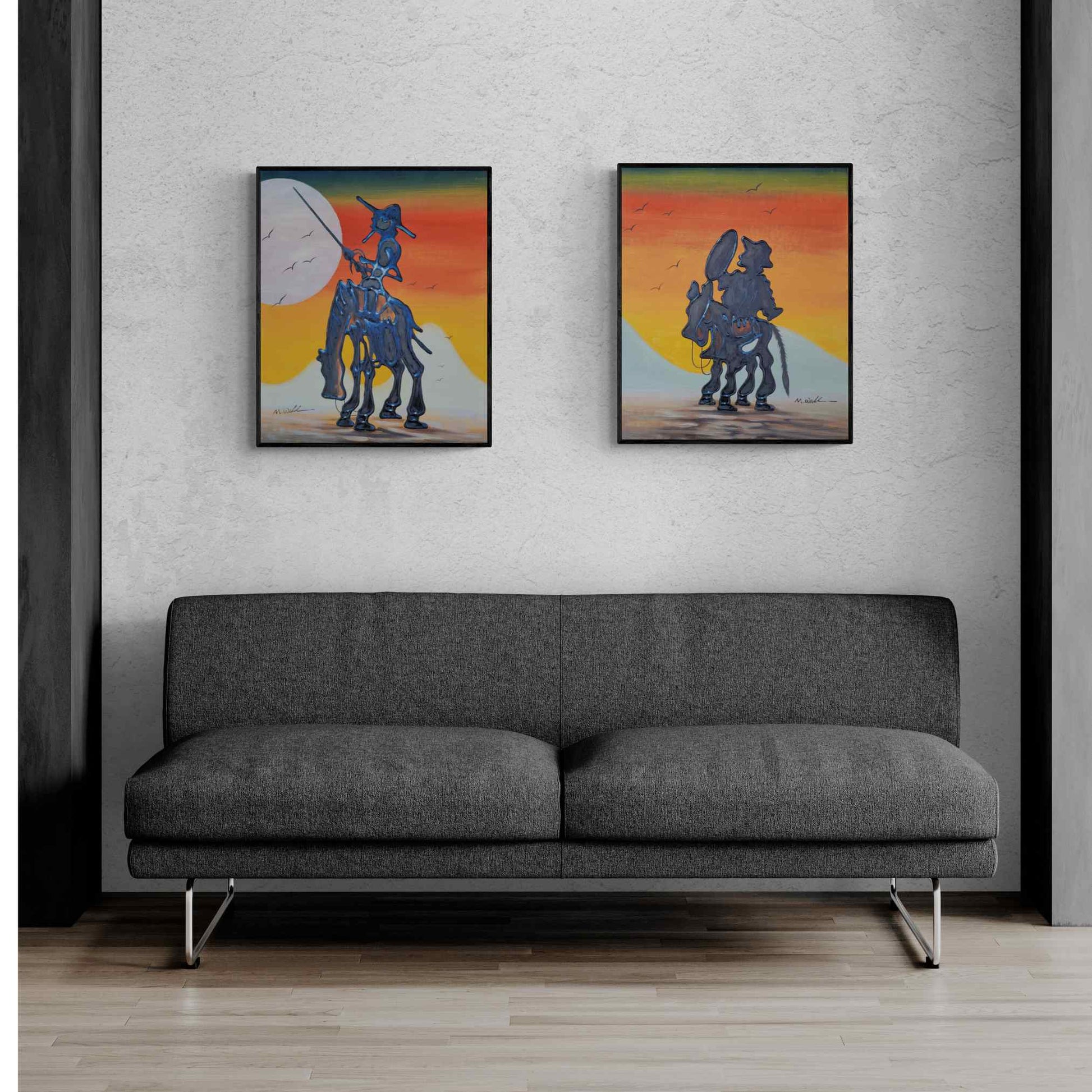 Cuadro El Quijote y Sancho 50X60 cm [2 piezas]