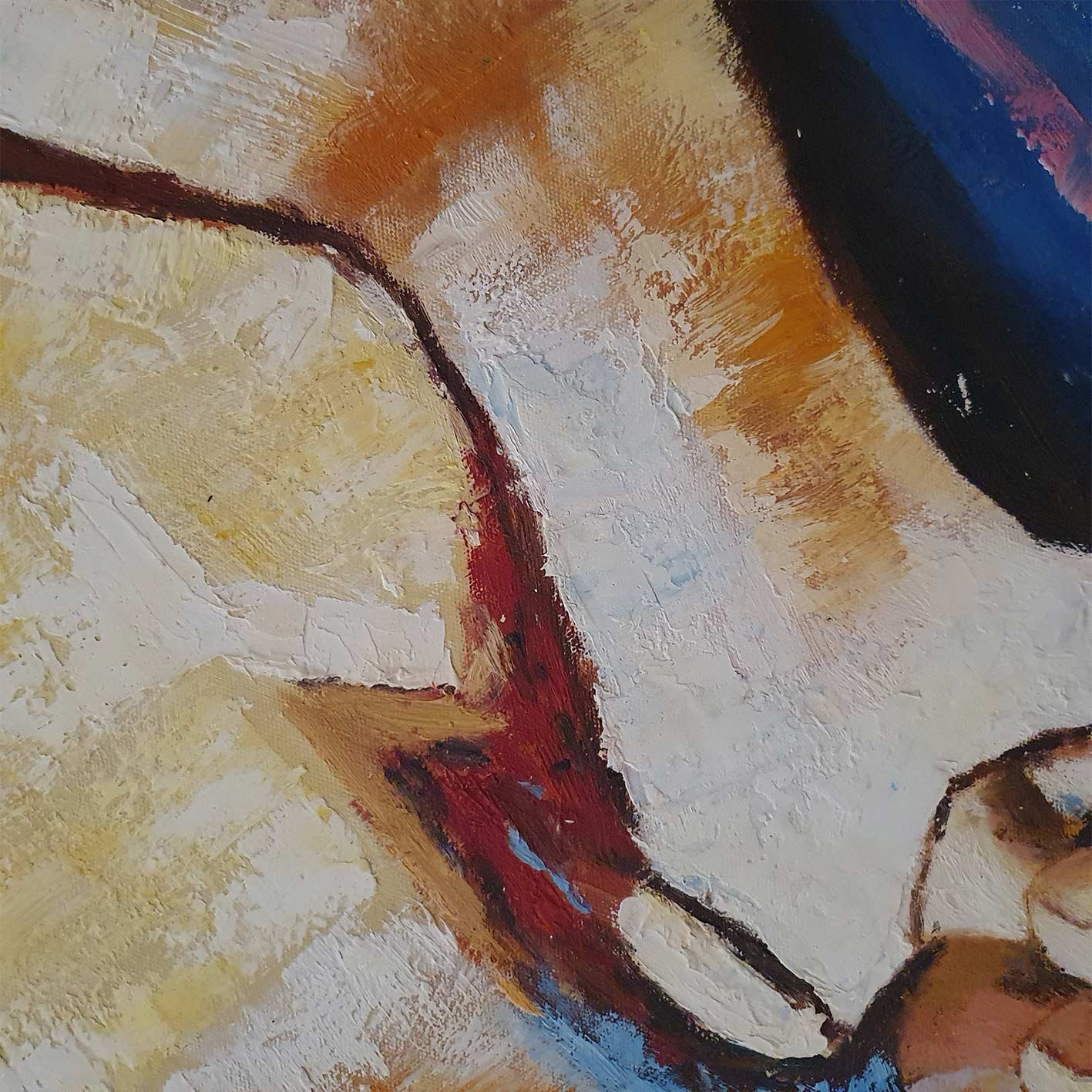 Cuadro Oleo Figuras Hessam Abrishami 80x80 cm