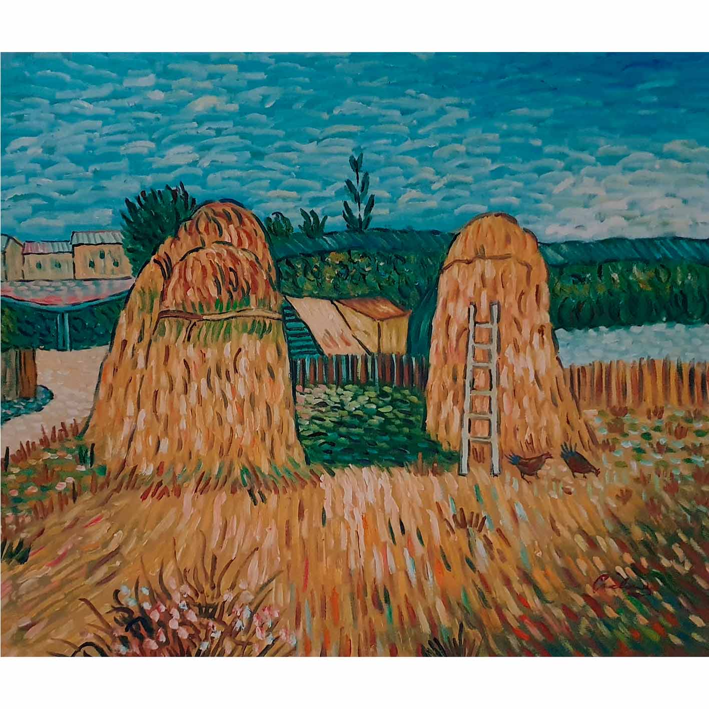 Cuadro Oleo Lienzo Haystacks in Provence, 1888 60x50 cm