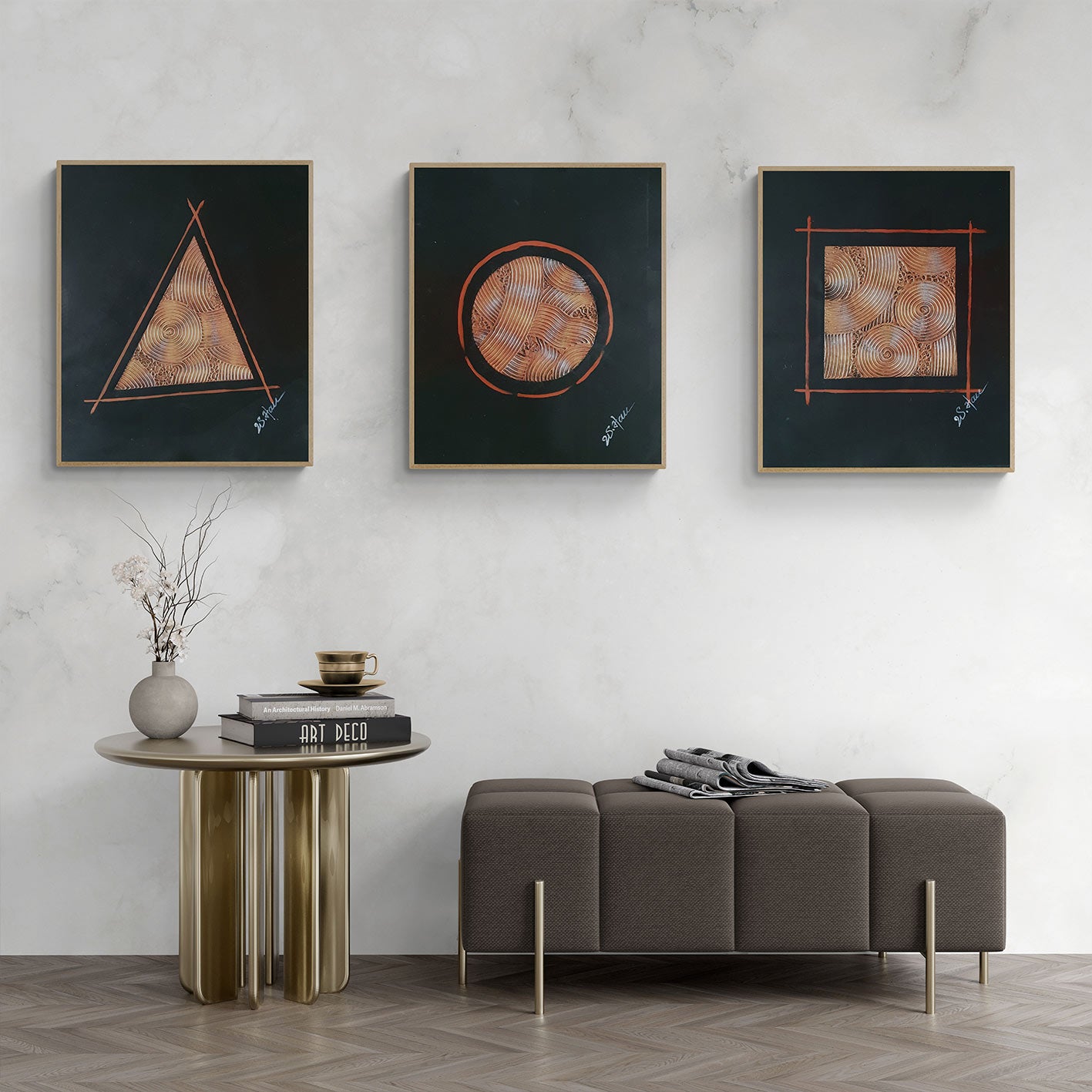 Cuadro Triptico Geometrias 50x60 cm [3 piezas]