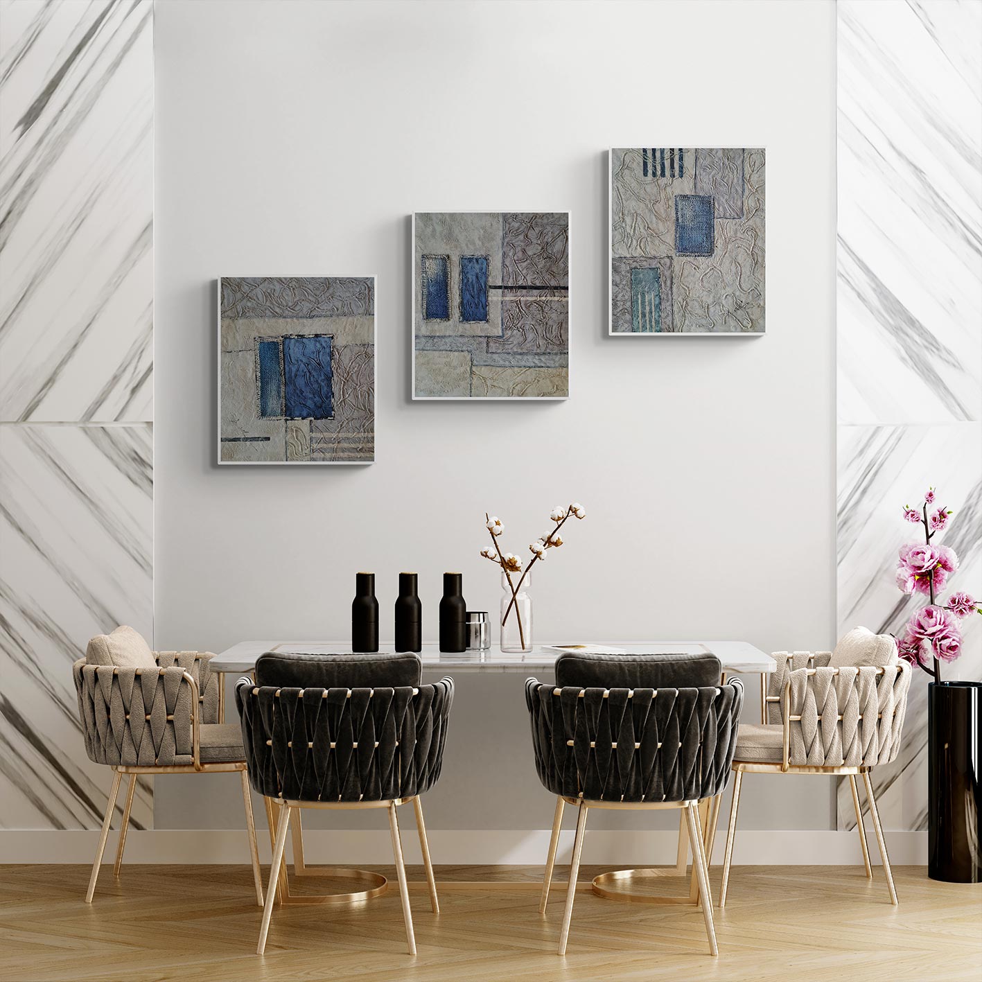 Cuadro Triptico Saco Moder 50x60 cm [3 piezas]
