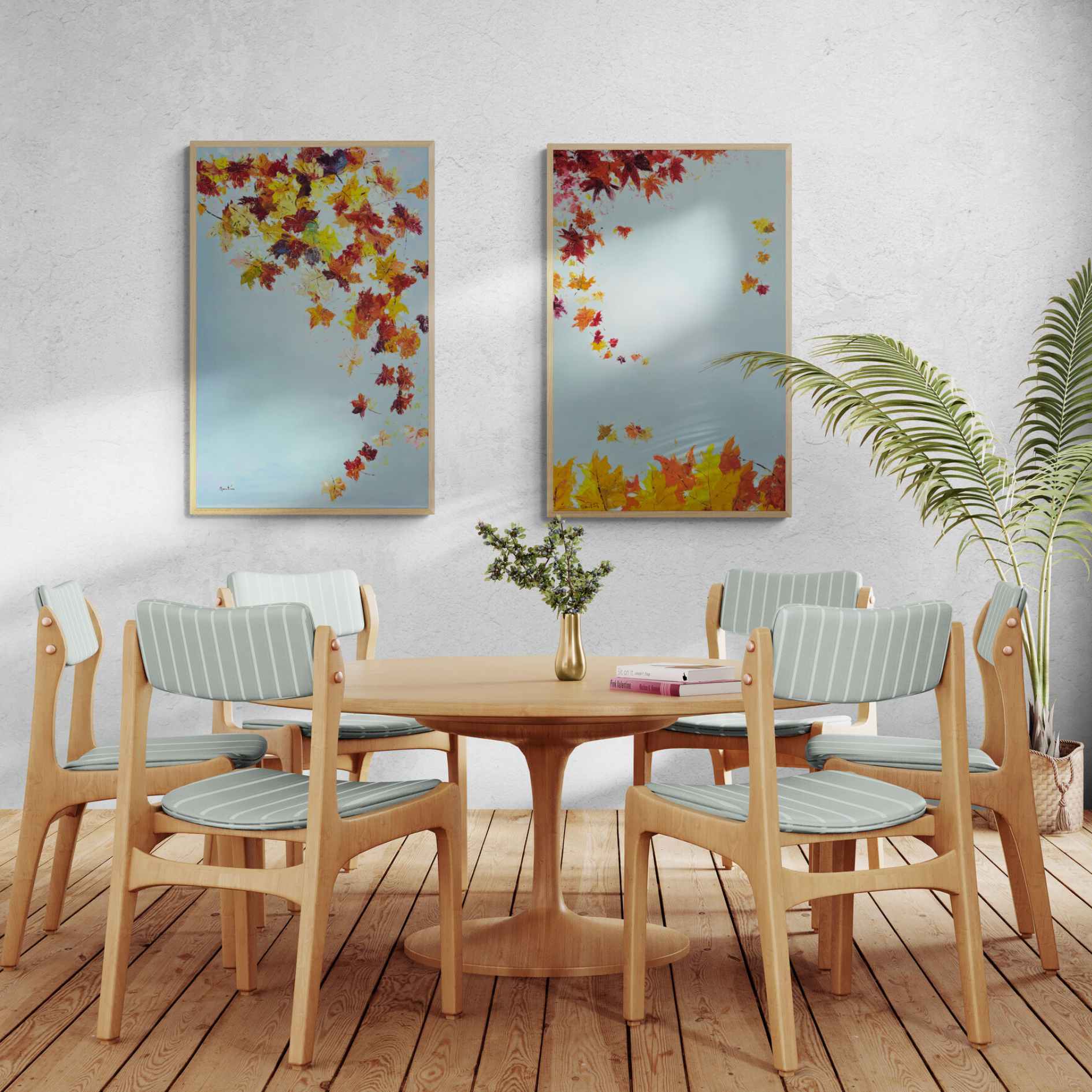 Pintura la caida en otoño 70x110 cm [ 2 piezas ]