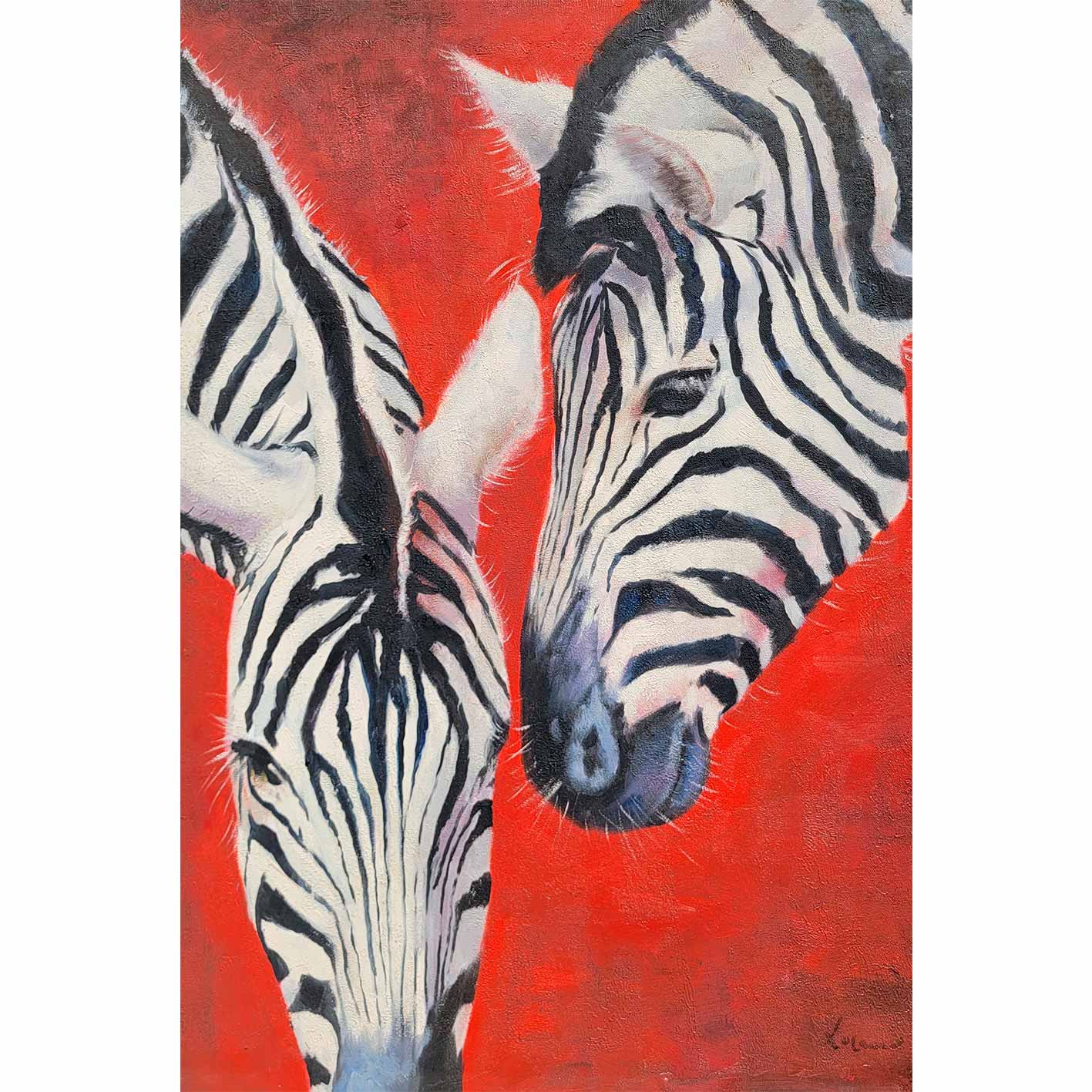 Pintura Cebra Modern Roja 69x97 cm