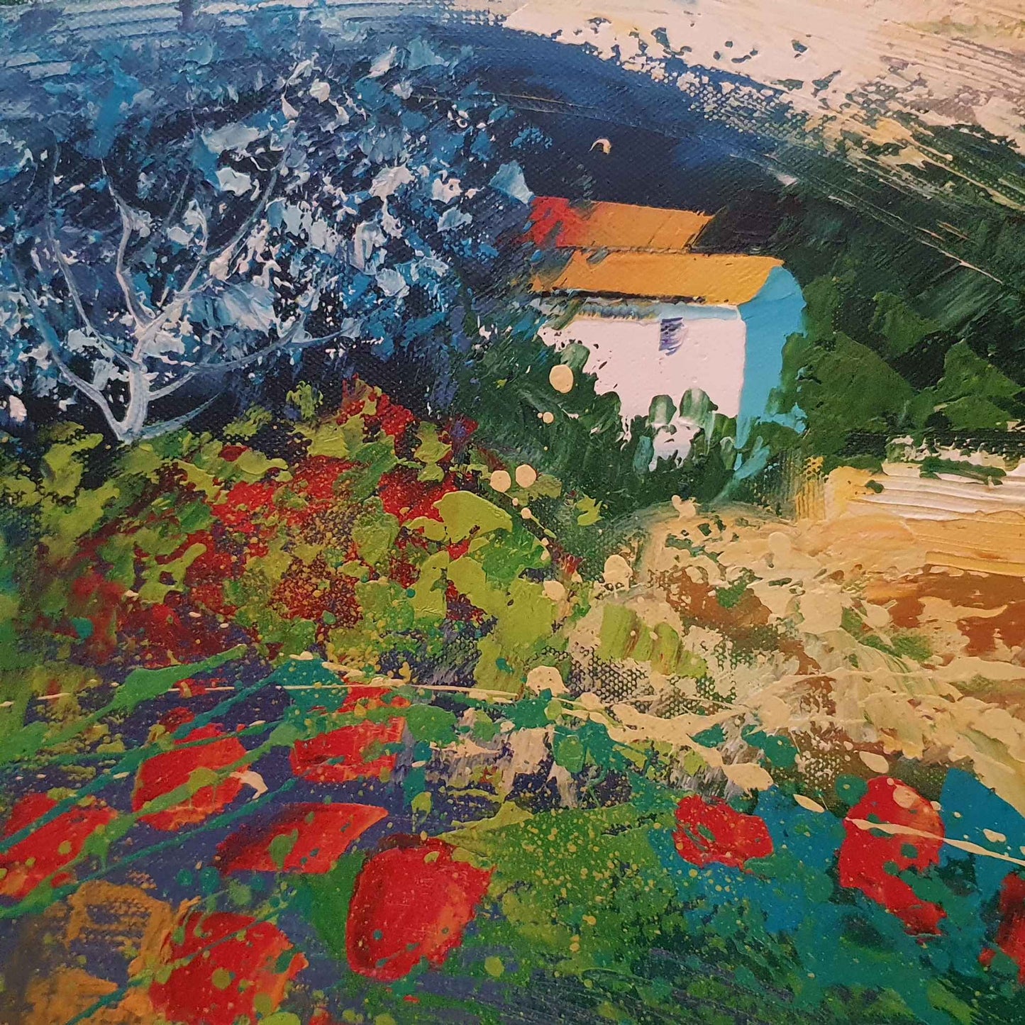 Cuadro Oleo Lienzo Paisaje Monte Abstracto 60x50 cm