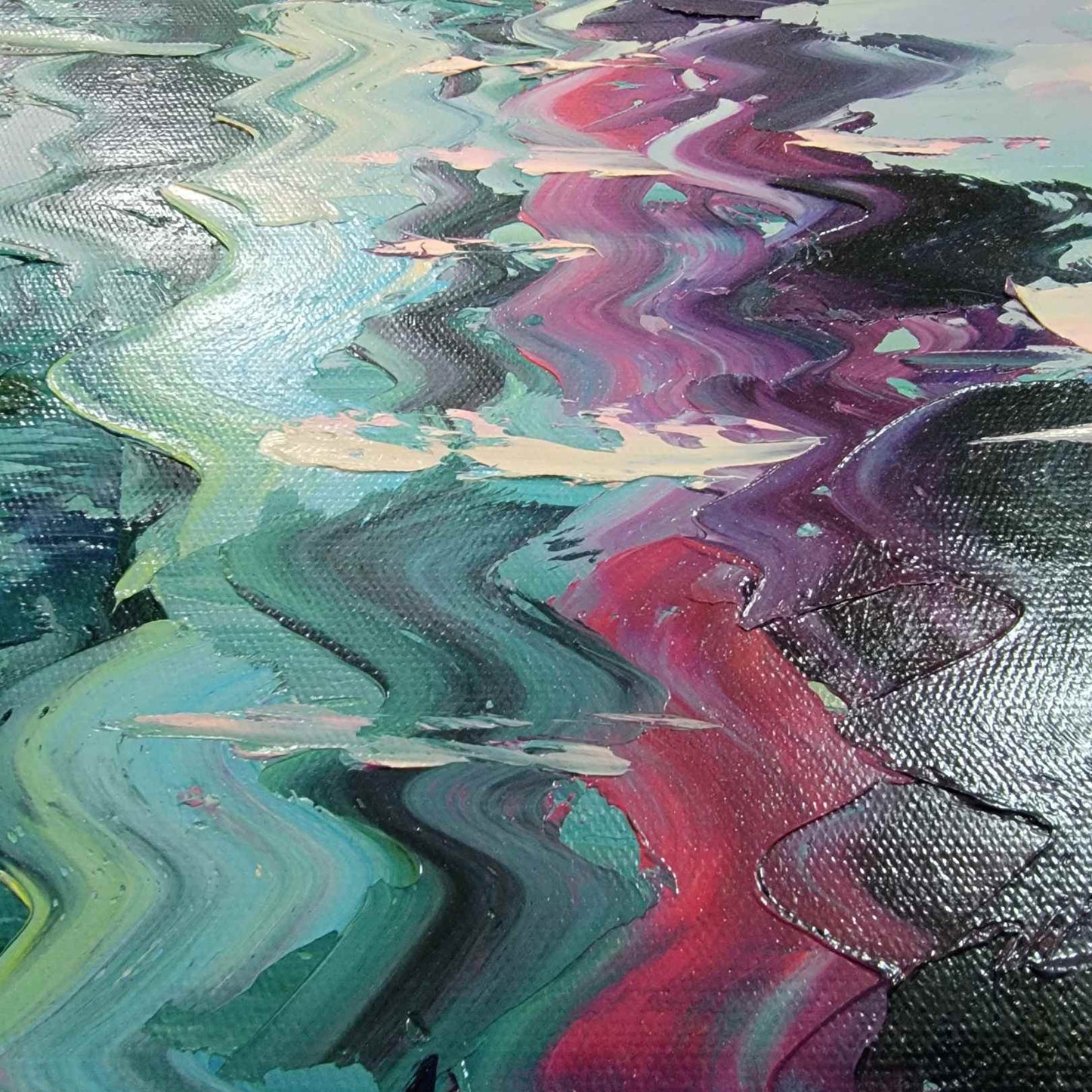 Cuadro Oleo Lienzo Pintura La Vela Morada 130x55 cm