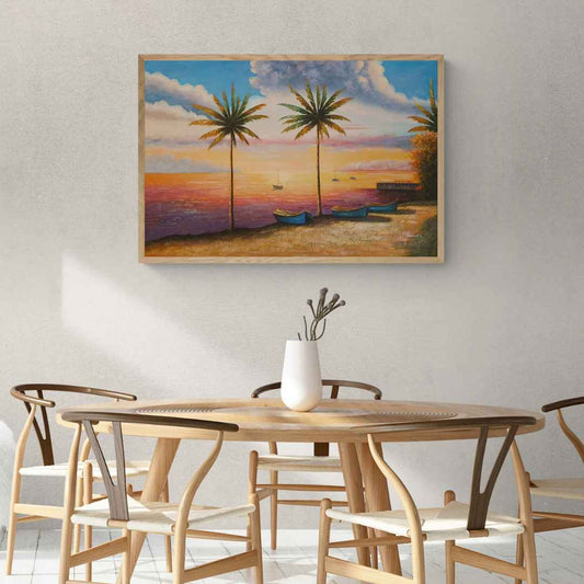 Pintura las Palmeras Junto al Mar 90x60 cm