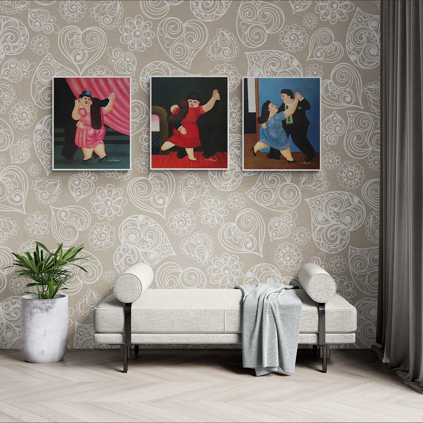 Cuadro Triptico Botero 50x60 cm [3 piezas]