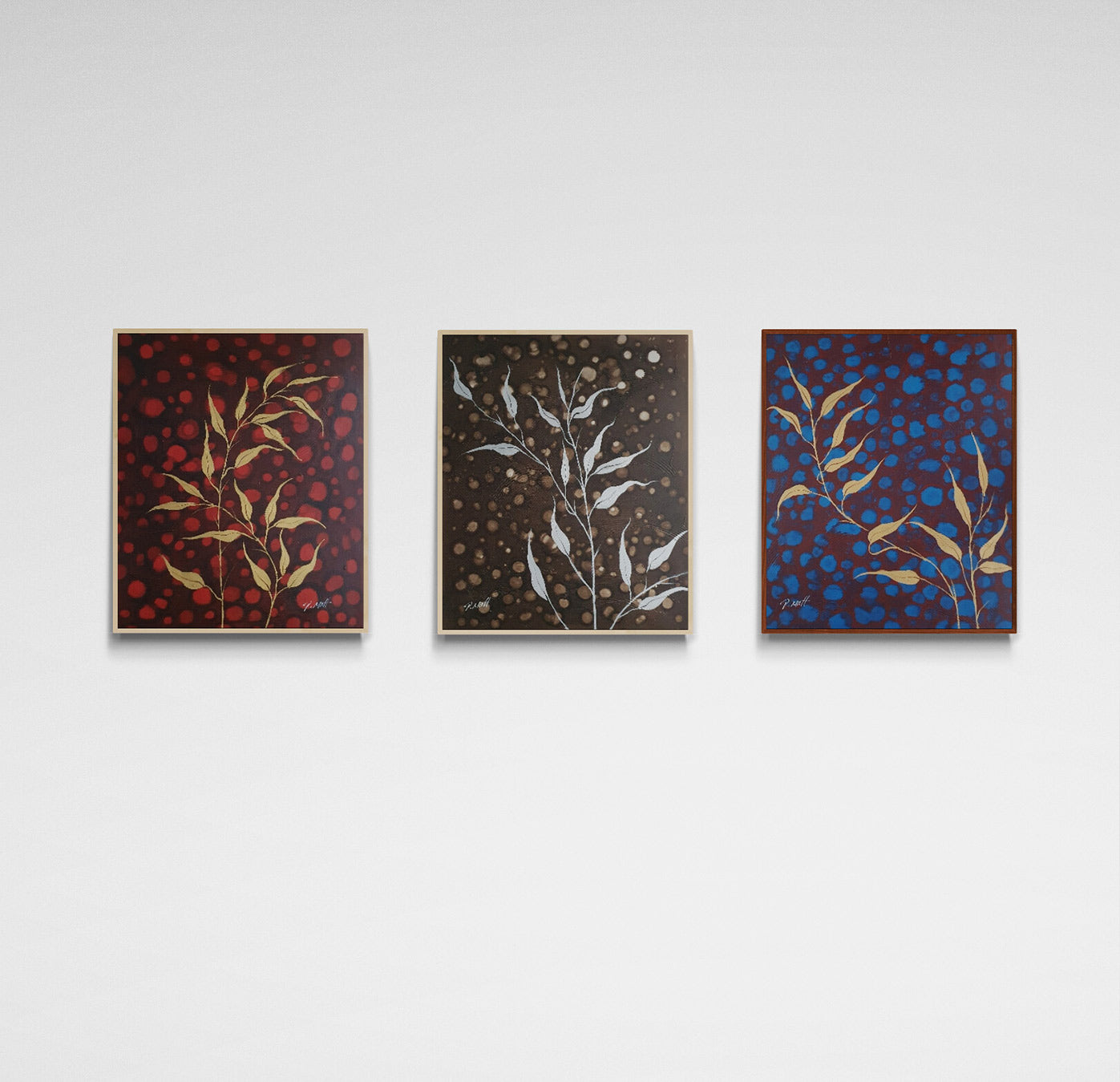 Cuadro Triptico Ramas Decorativas 50x60 cm [3 piezas]