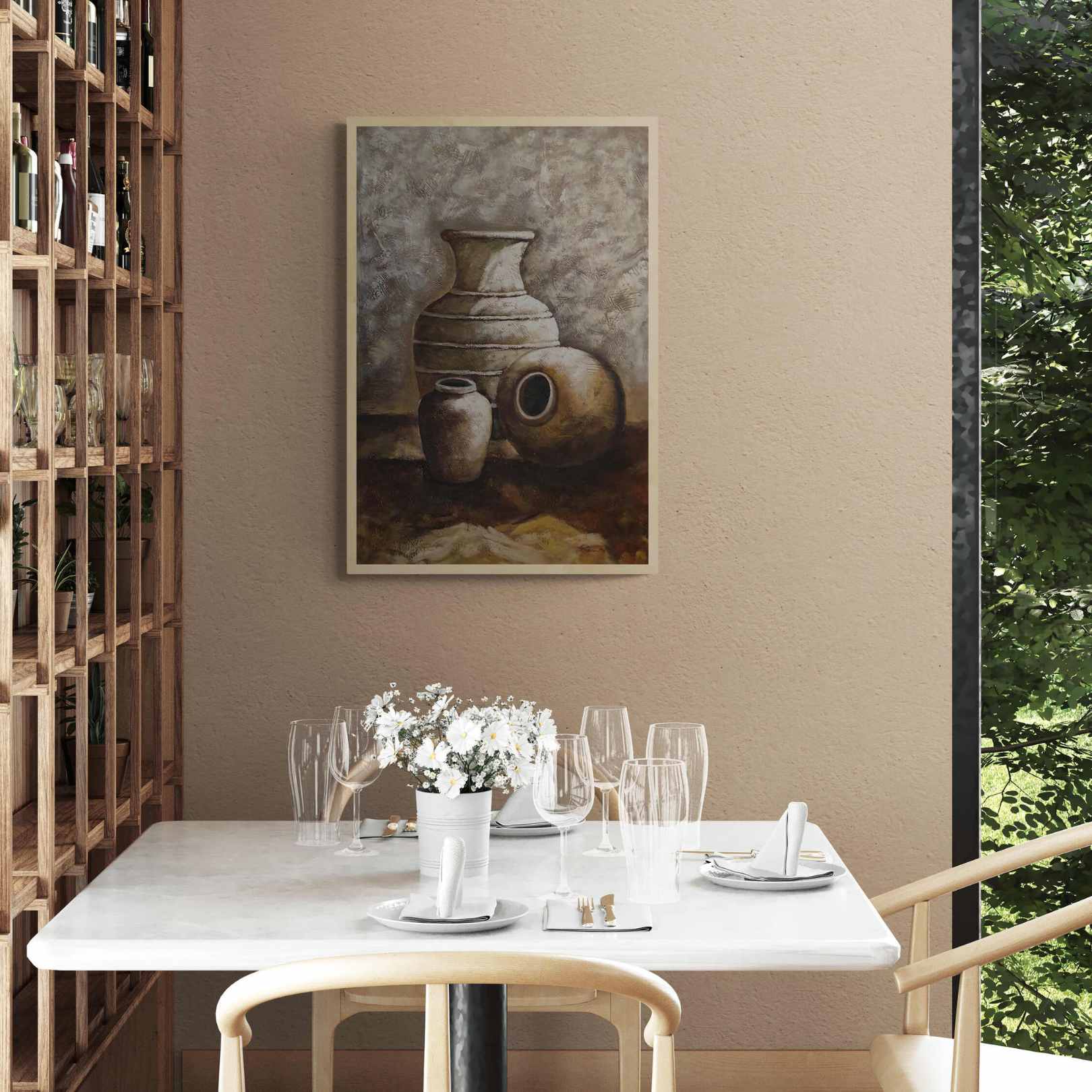 Pintura Bodegon Anforas 60x90 cm