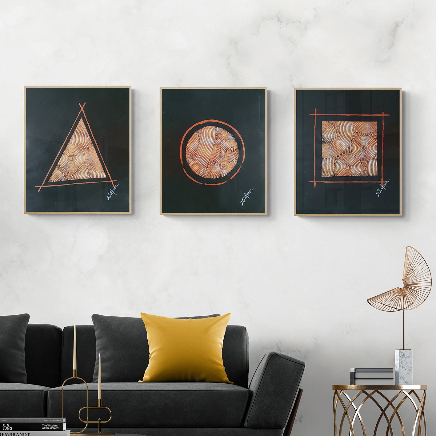 Cuadro Triptico Geometrias 50x60 cm [3 piezas]