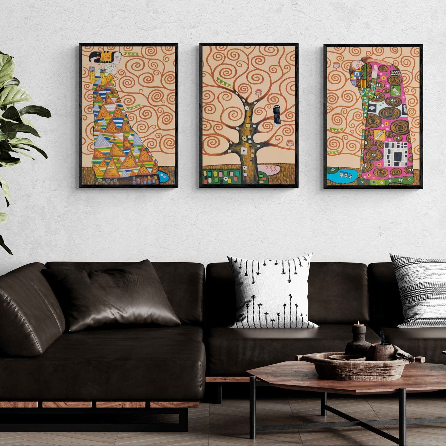 Cuadro Triptico Gustav Klimt 50x75 cm [3 piezas]