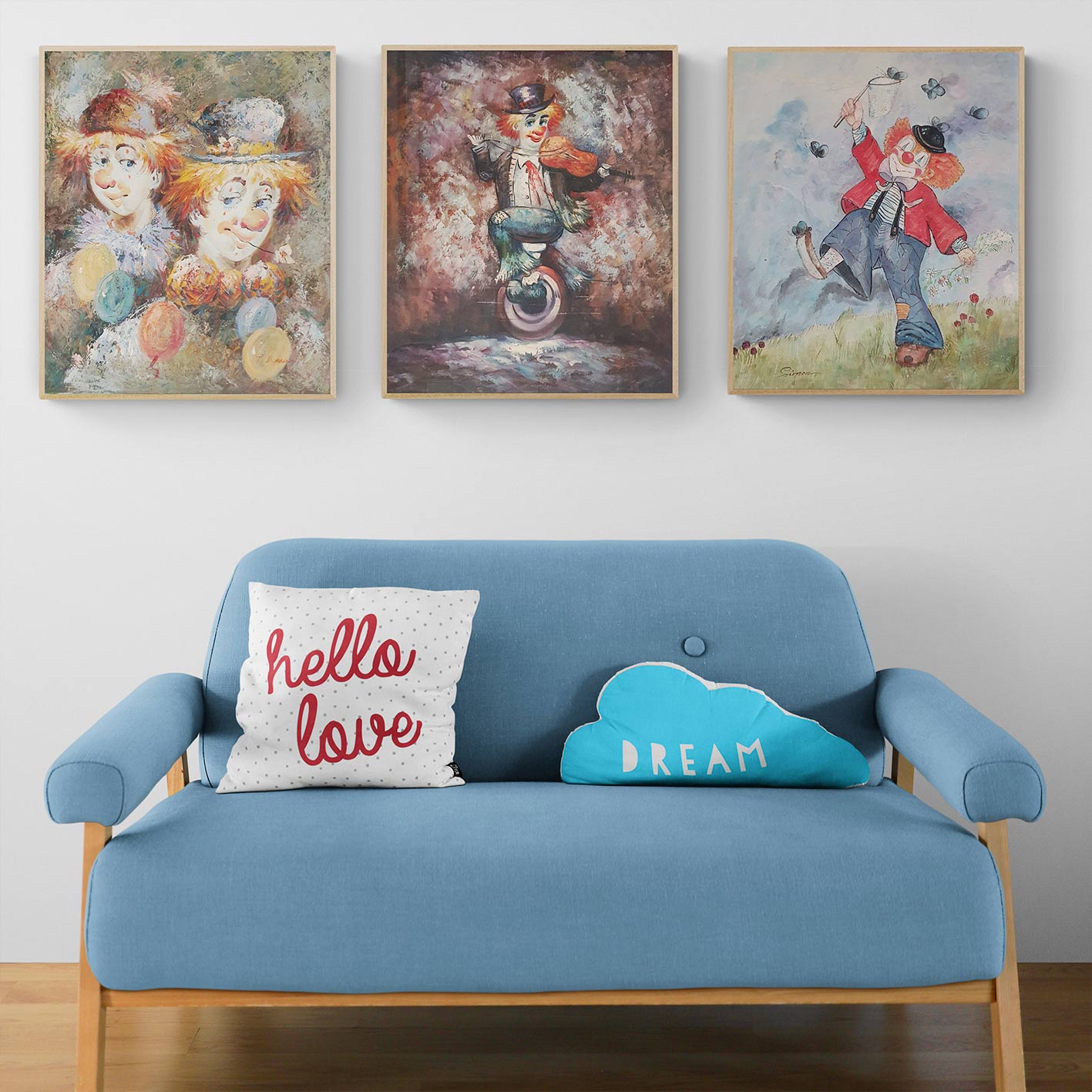 Cuadro Triptico Payaso 50x60 cm [3 piezas]
