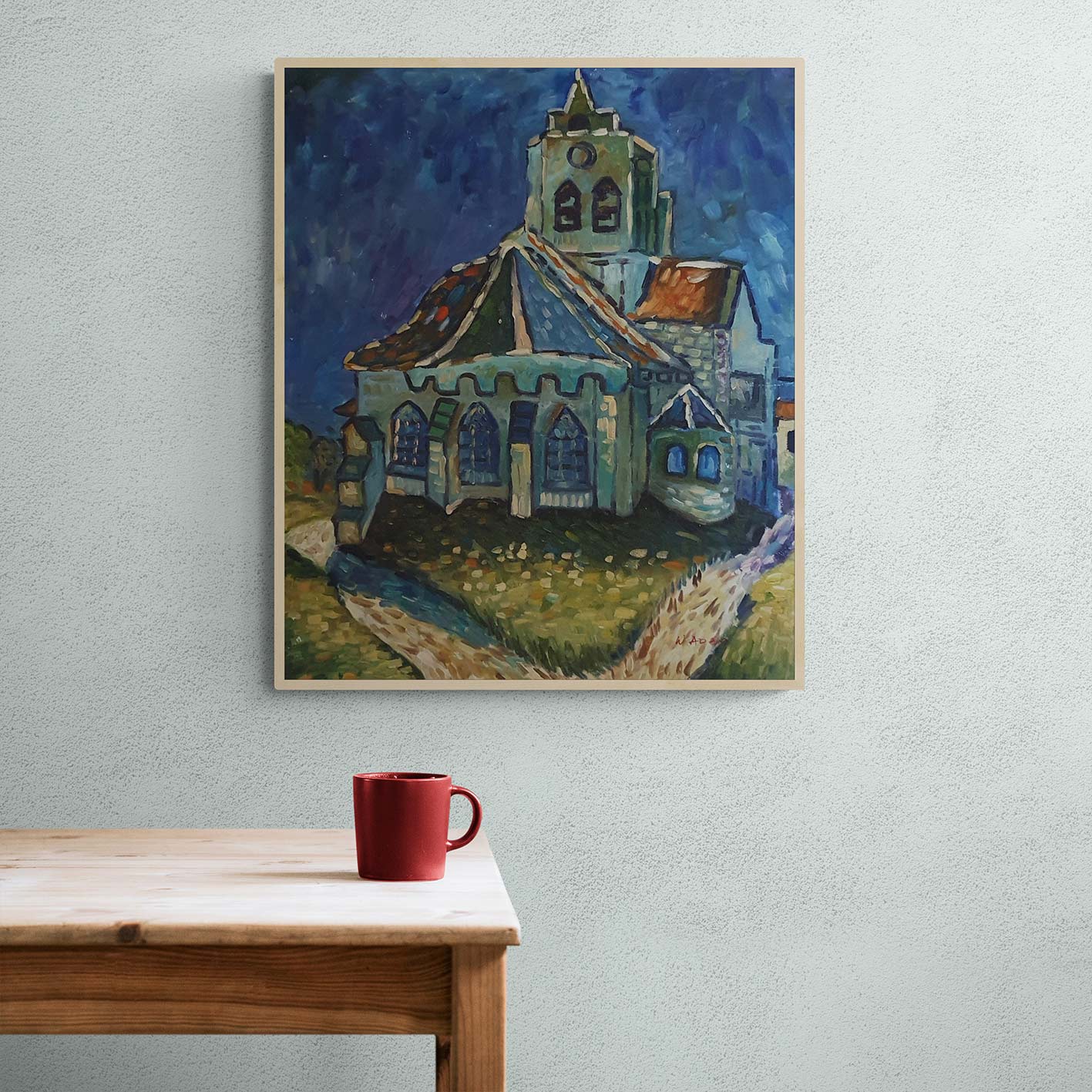 Cuadro Van Gogh La Iglesia de Auvers-sur-Oise 50x60 cm
