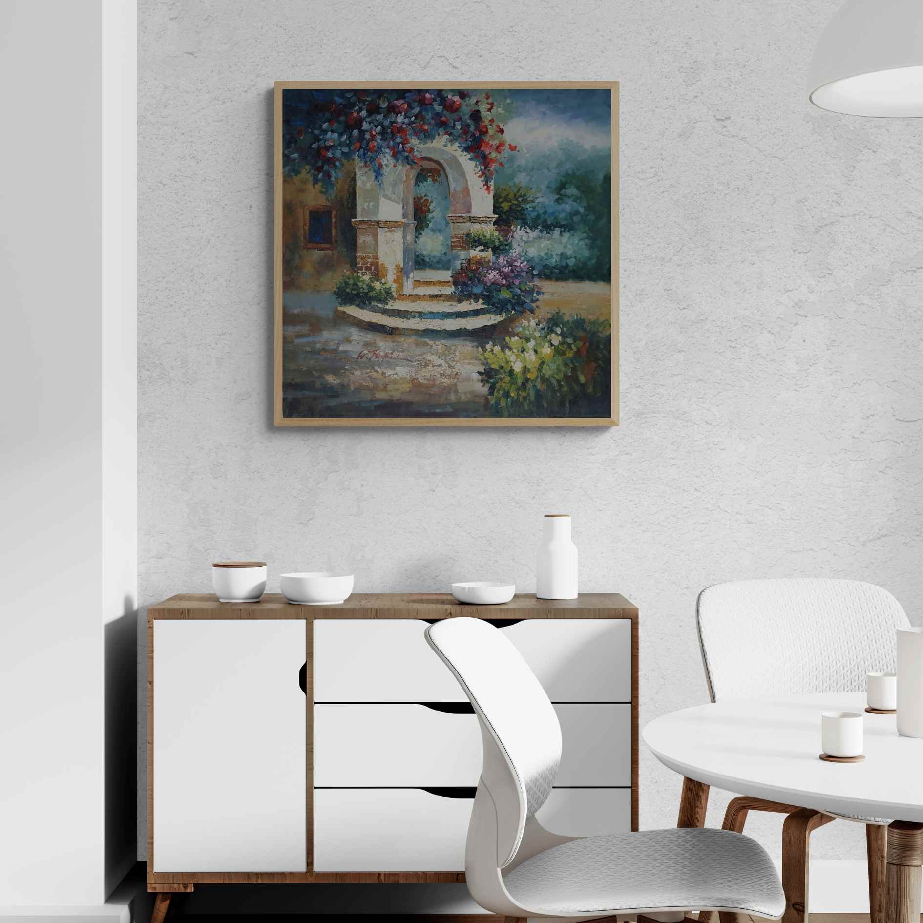 Cuadro el arco de las flores 80x80 cm
