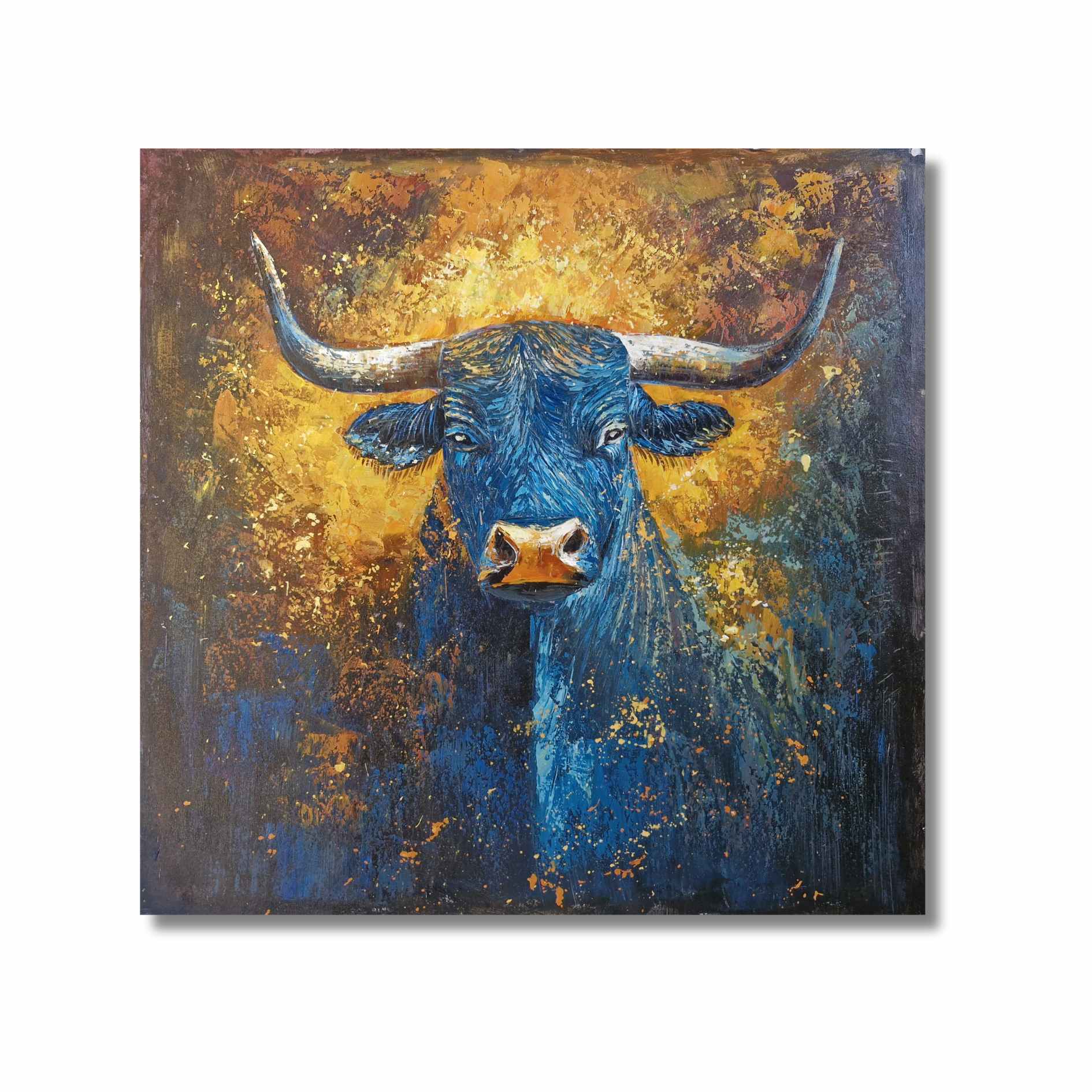 Cuadro de Toro sobre Fondo Abstracto