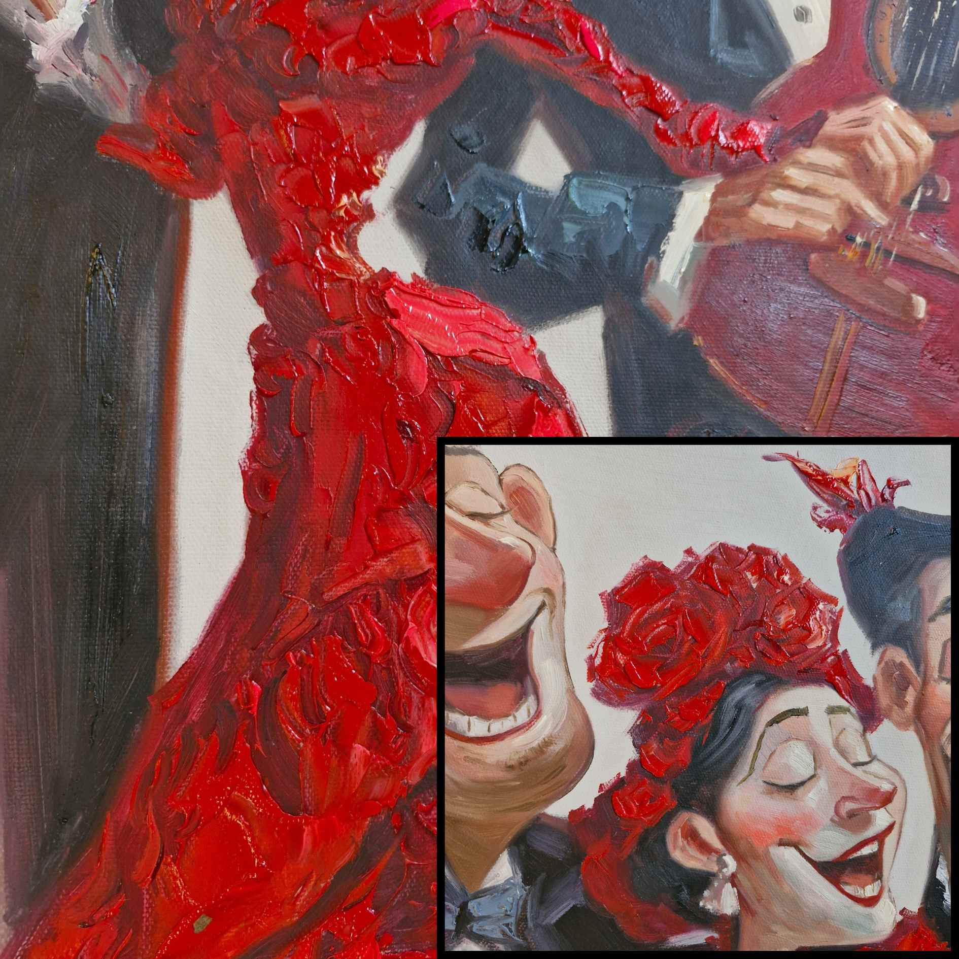 Cuadro artístico estilo flamenco alegre y divertido