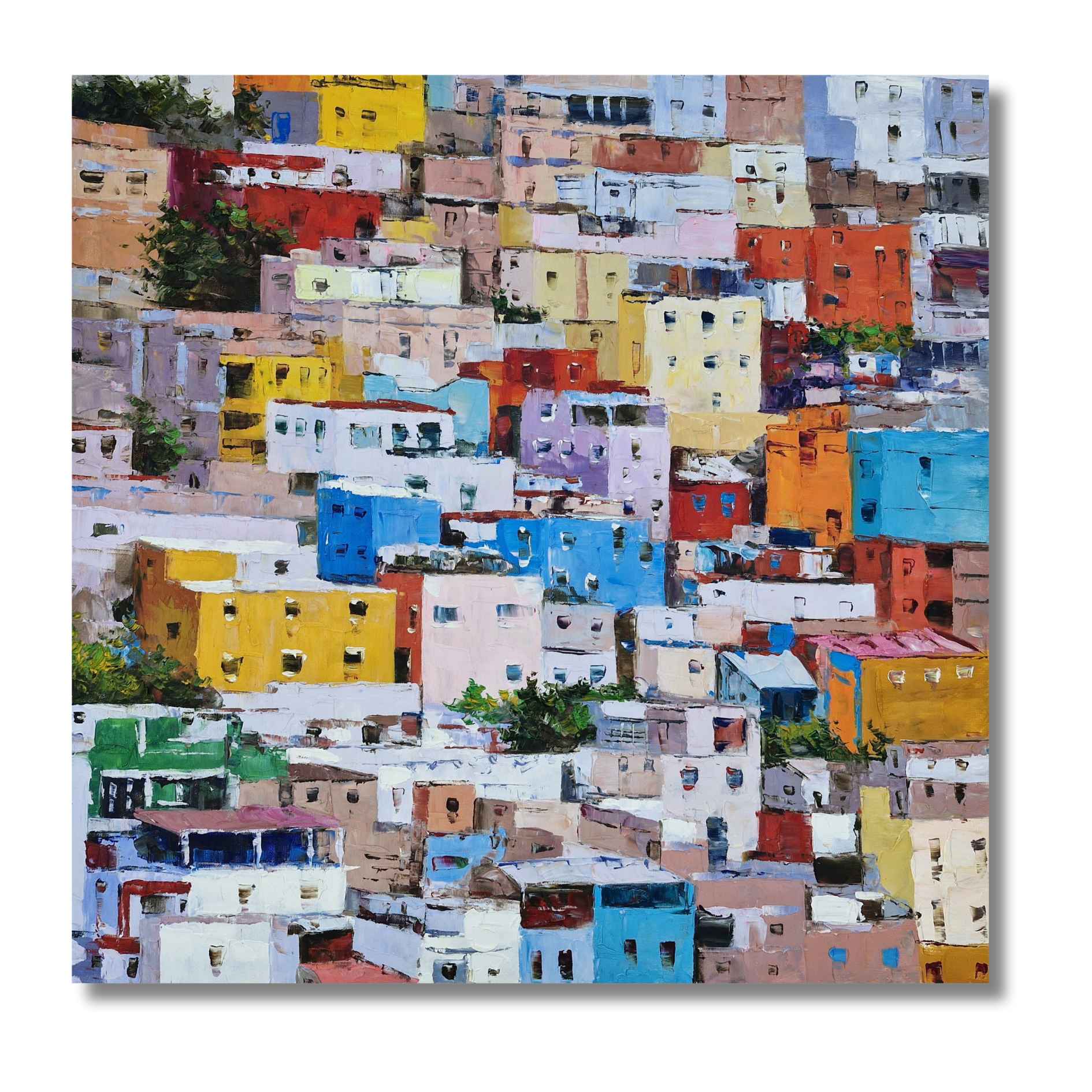 Cuadro casas de colores 1