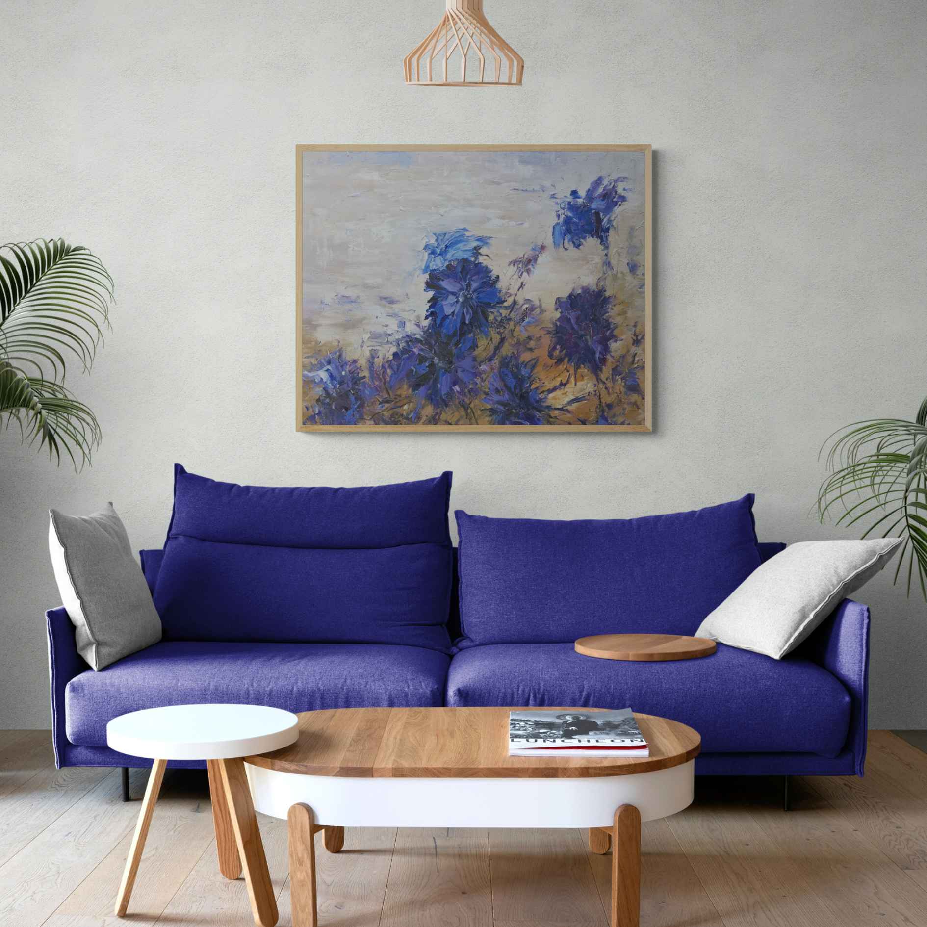 Cuadro decorativo Flores de Acantilado en Azul y Violeta