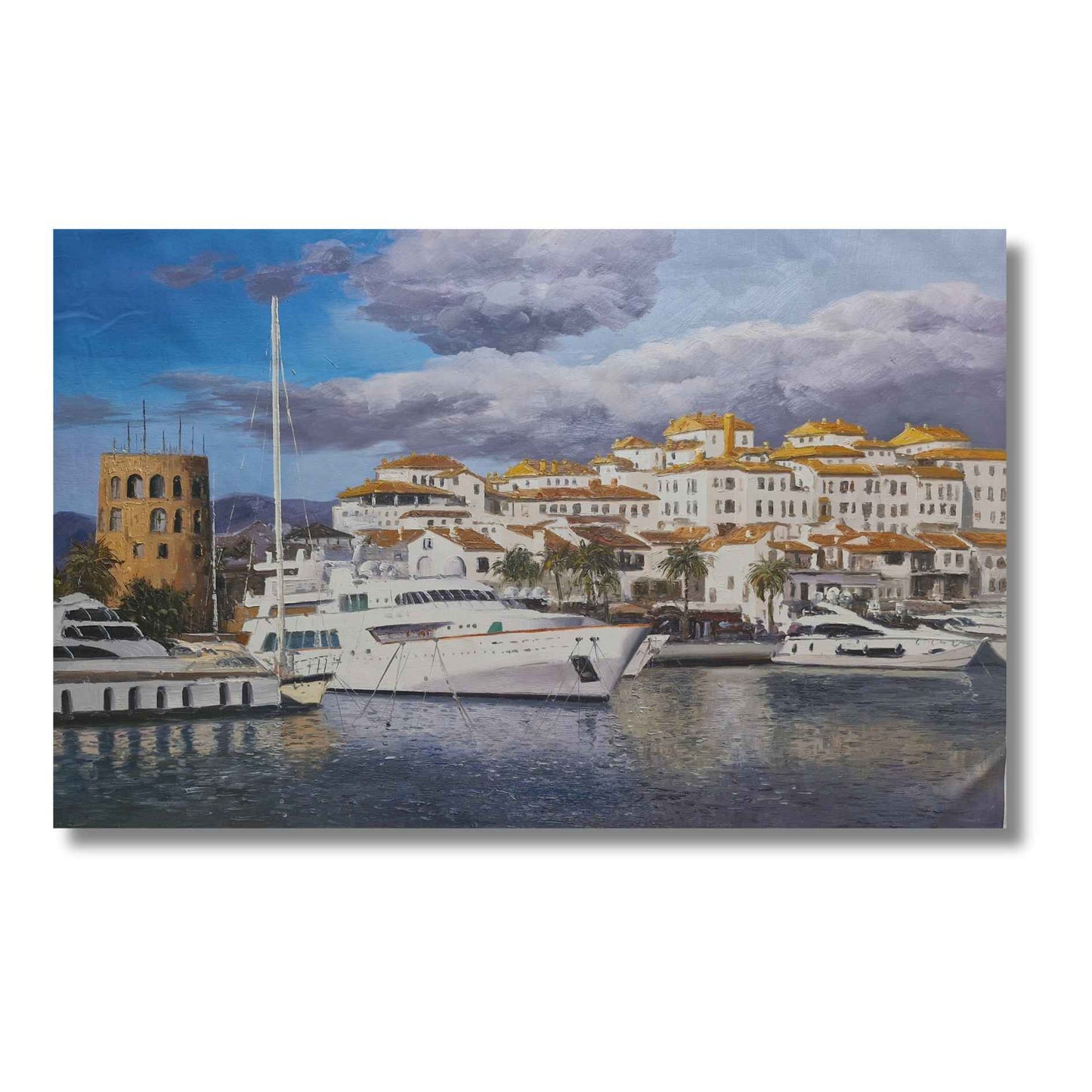 Cuadro de paisaje marino Puerto Banús premium

