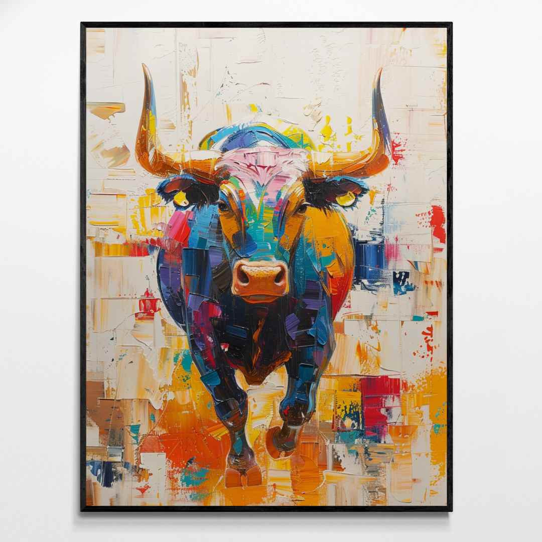 Cuadro el Toro Bravo en Color 100x80 cm