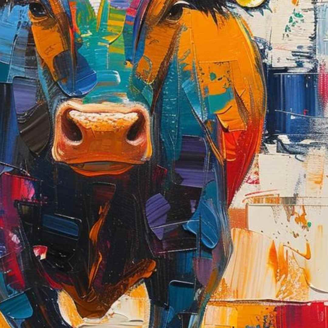 Cuadro el Toro Bravo en Color 100x80 cm Texturas